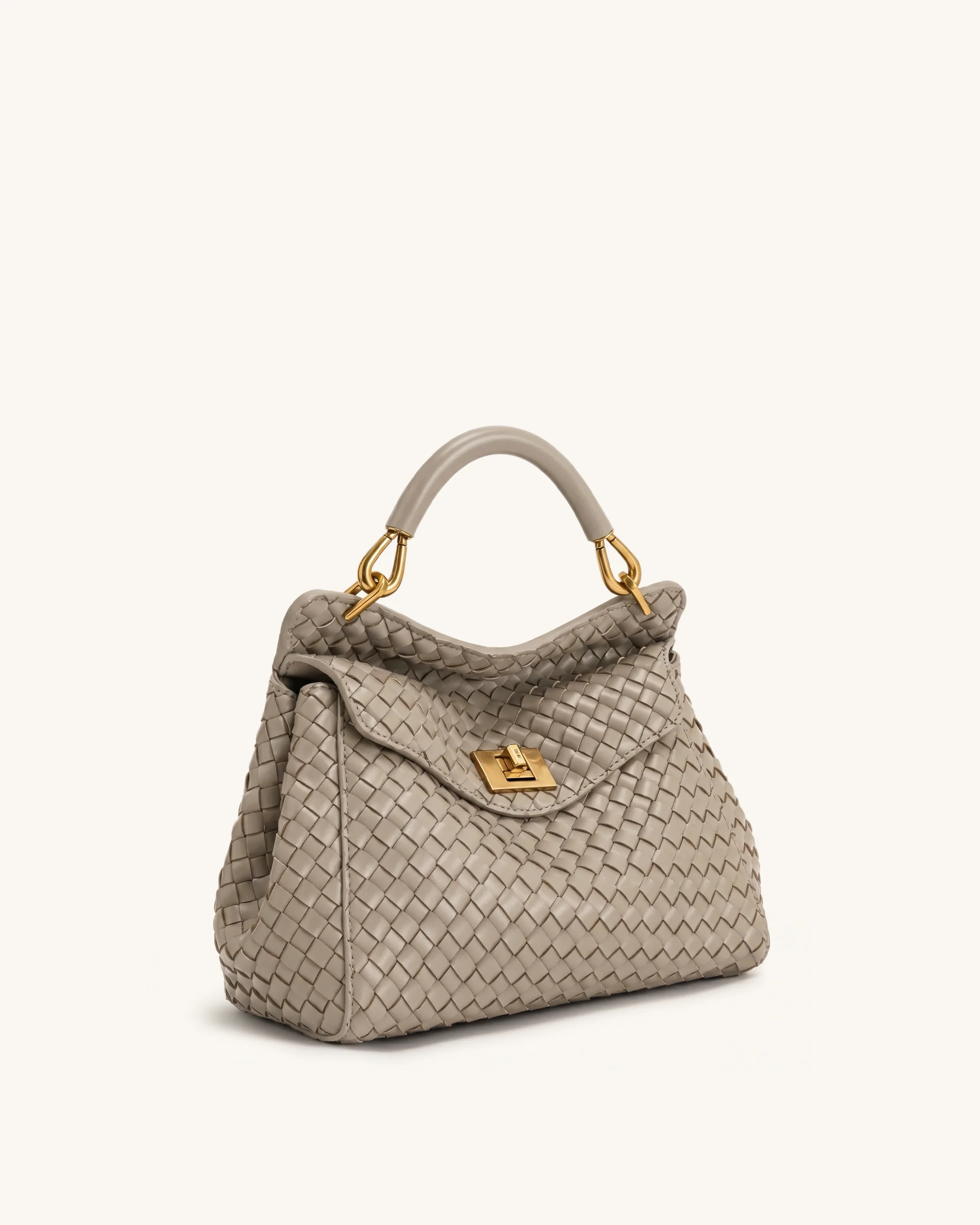 Lucia Klassische Gewebte Henkeltasche - Schlammgrau - Image 2