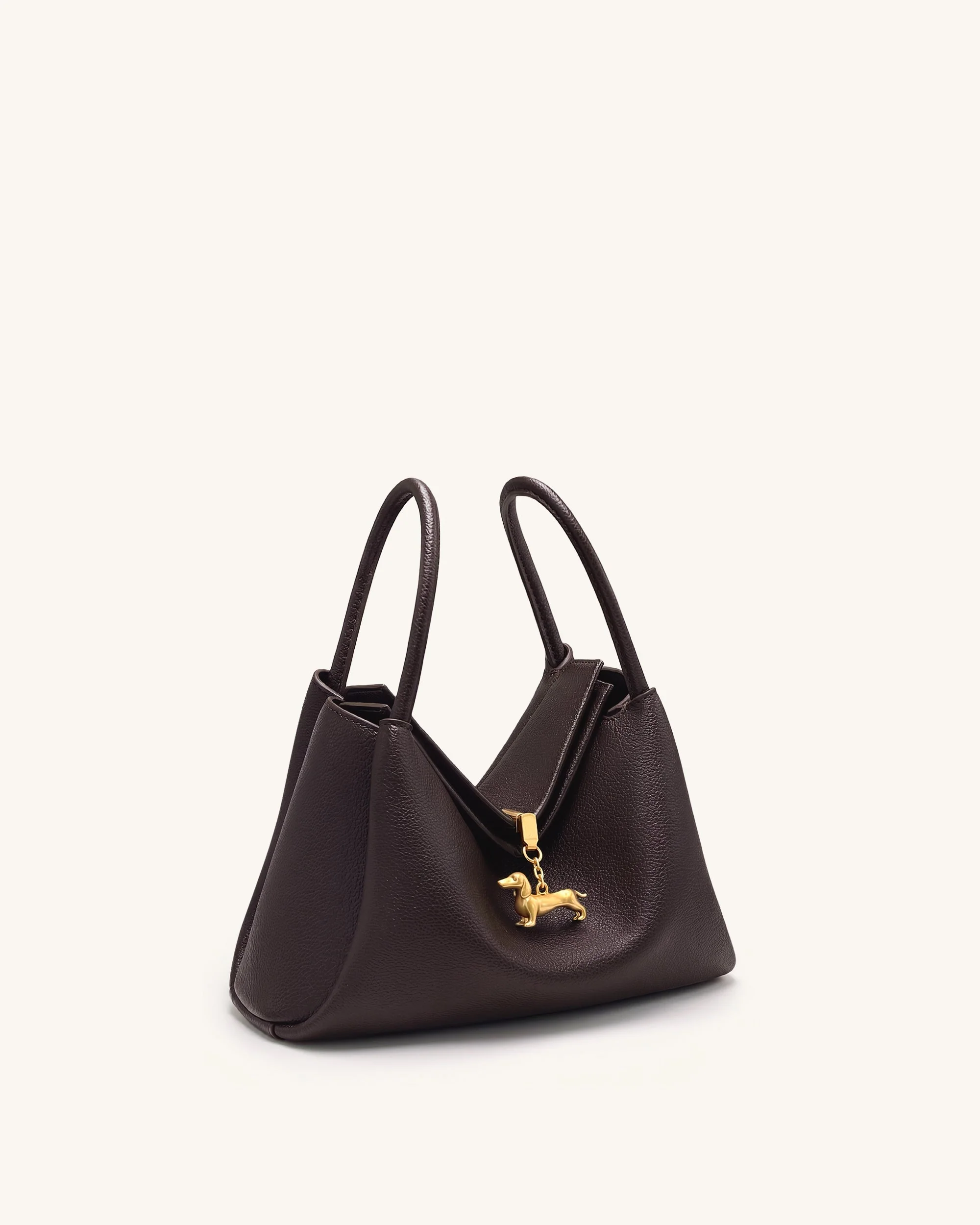 Maelle Henkeltasche mit Dackel-Charm - Dunkelbraun - Image 3