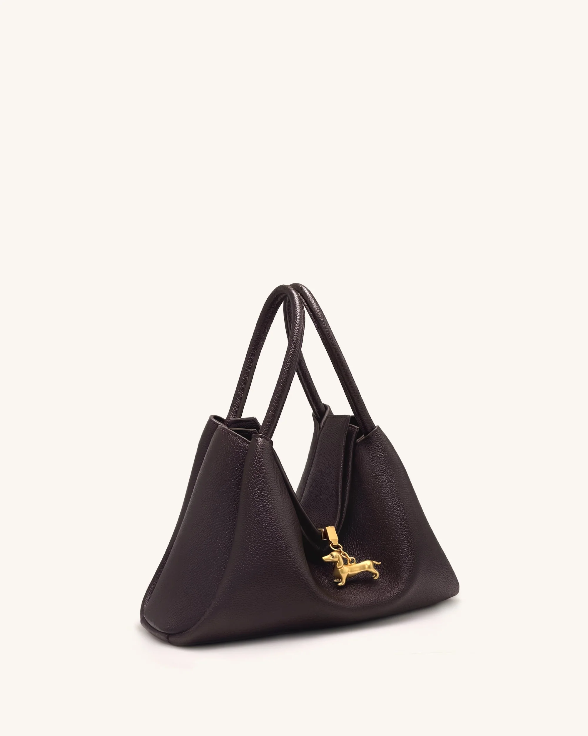 Maelle Henkeltasche mit Dackel-Charm - Dunkelbraun - Image 4