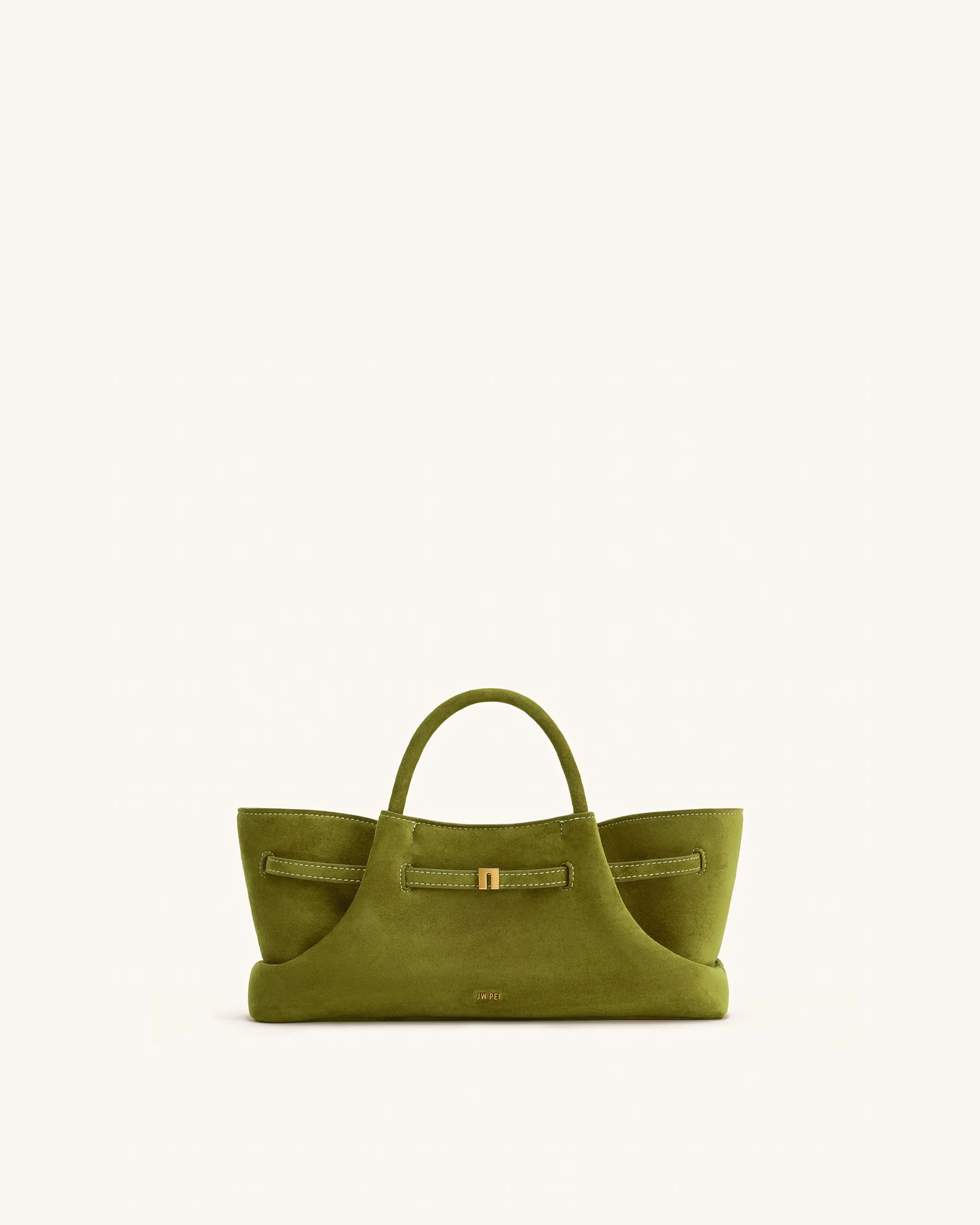 Maeve Tote Bag aus Kunstwildleder mit Dackel-Metallanhänger – Olivgrün - Image 3