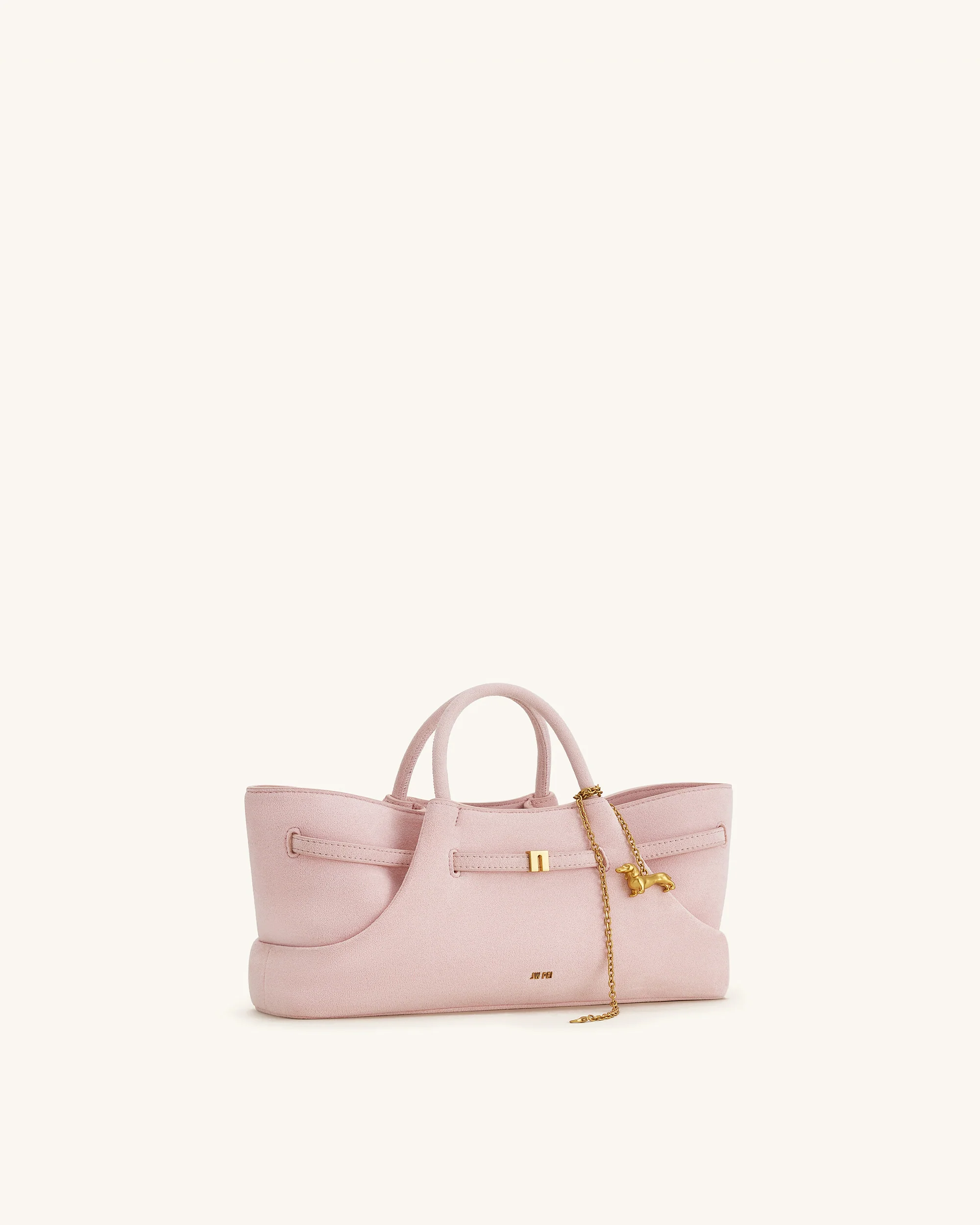 Maeve Tote Bag aus Kunstwildleder mit Dackel-Metallanhänger – Pink - Image 4