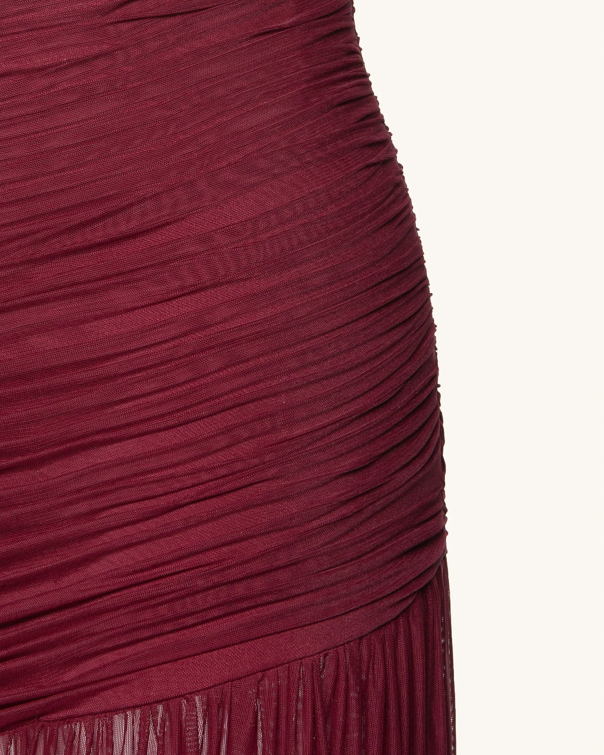 Mia Plissiertes Meshkleid - Burgunderrot - Image 9