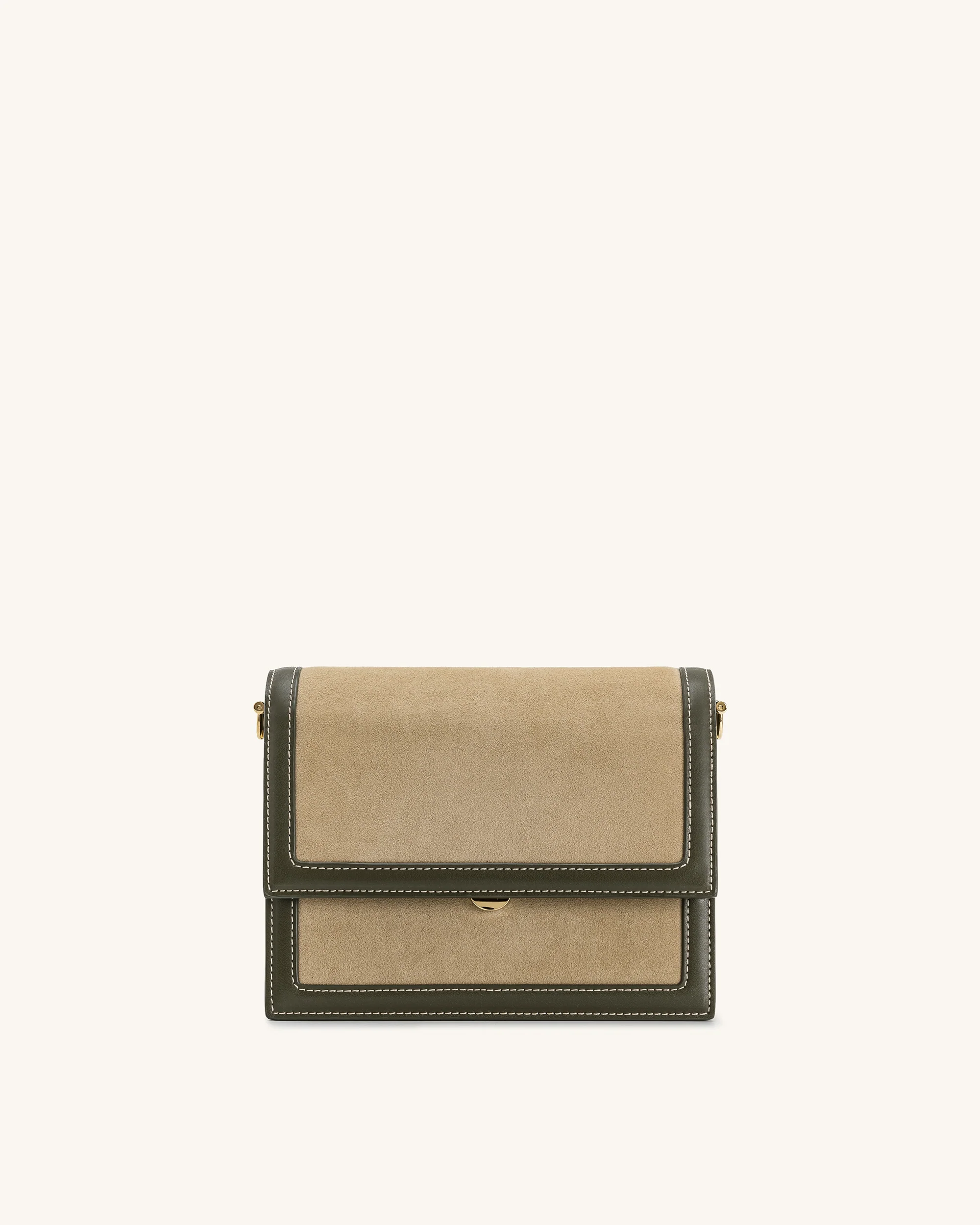 Mini-Klappen-Crossbody aus Kunstvelours - Grün