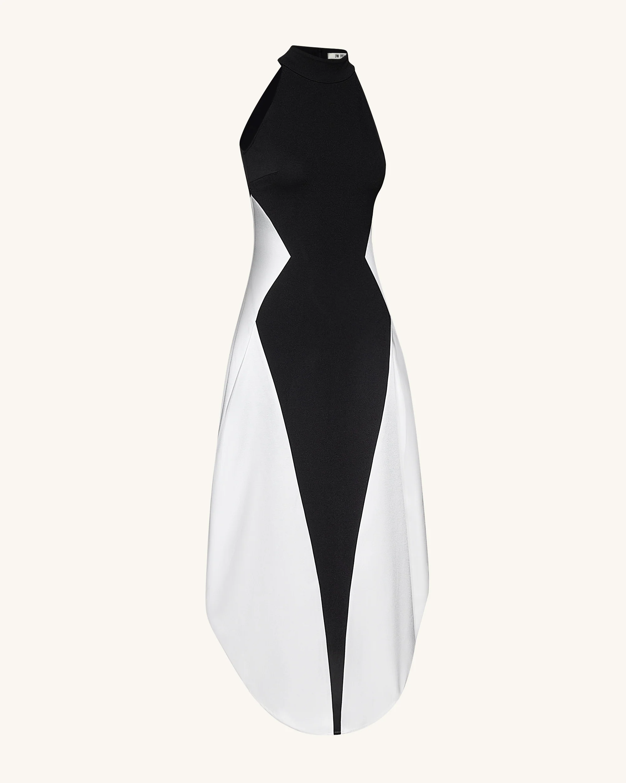 Monochrom Geteiltes Maxi-Kleid – Schwarz - Image 3