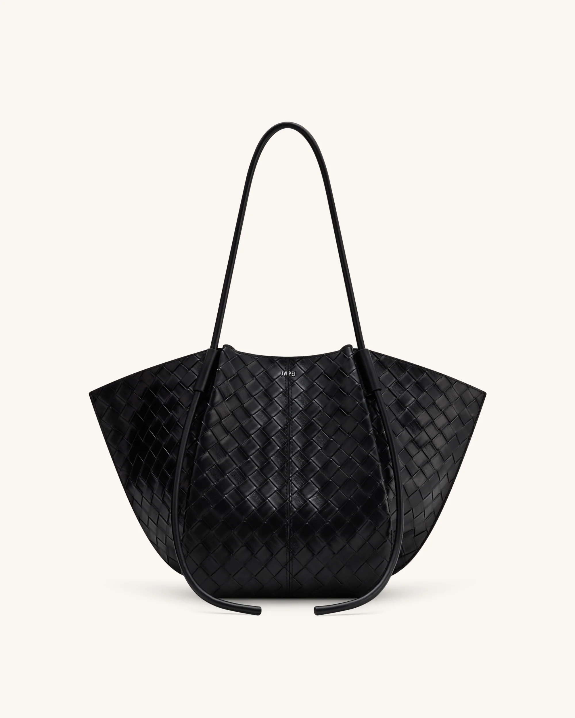 Nala Große Tote Bag mit Webtextur - Schwarz