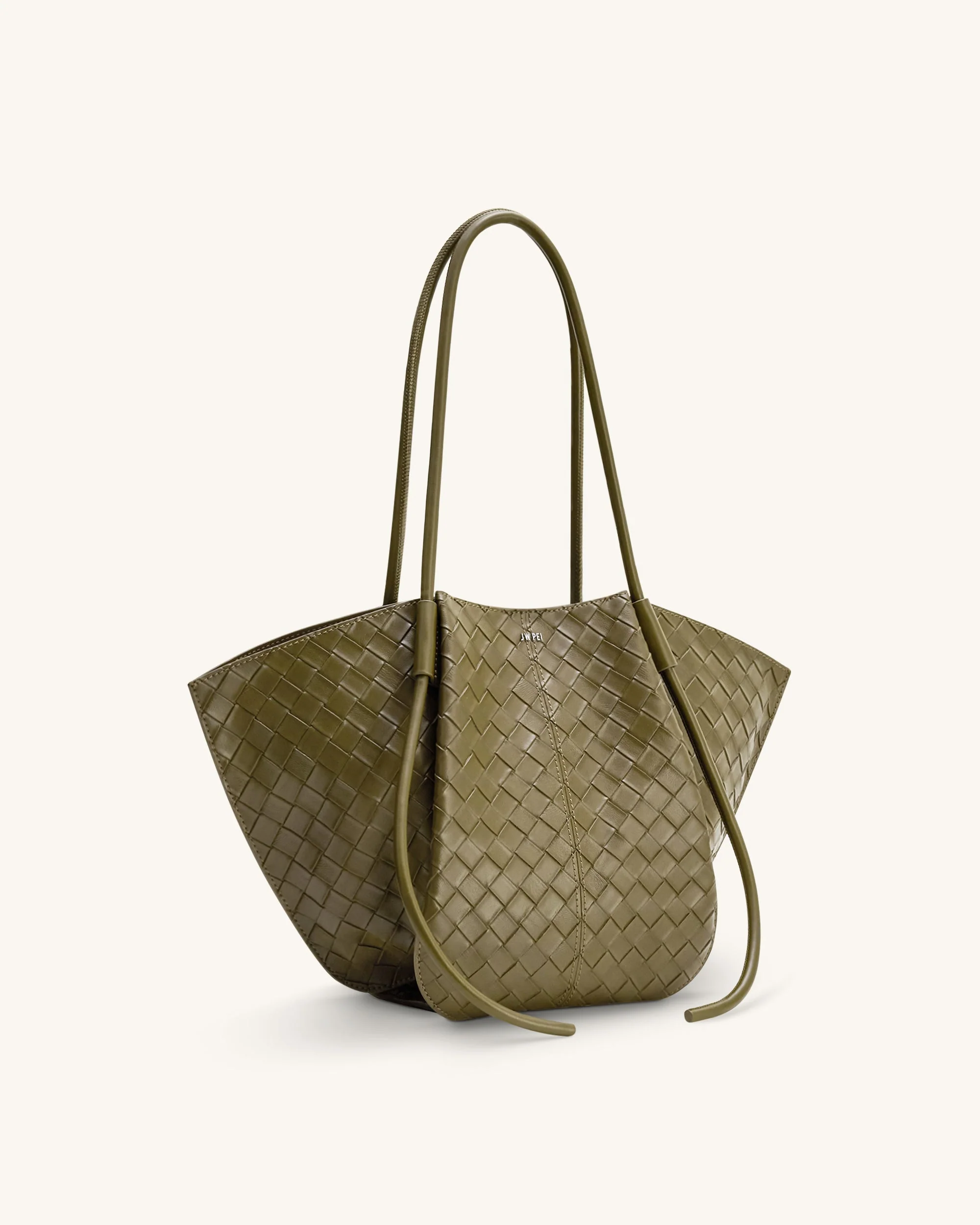 Nala Große Tote Bag mit Webtextur - Olivgrün - Image 2