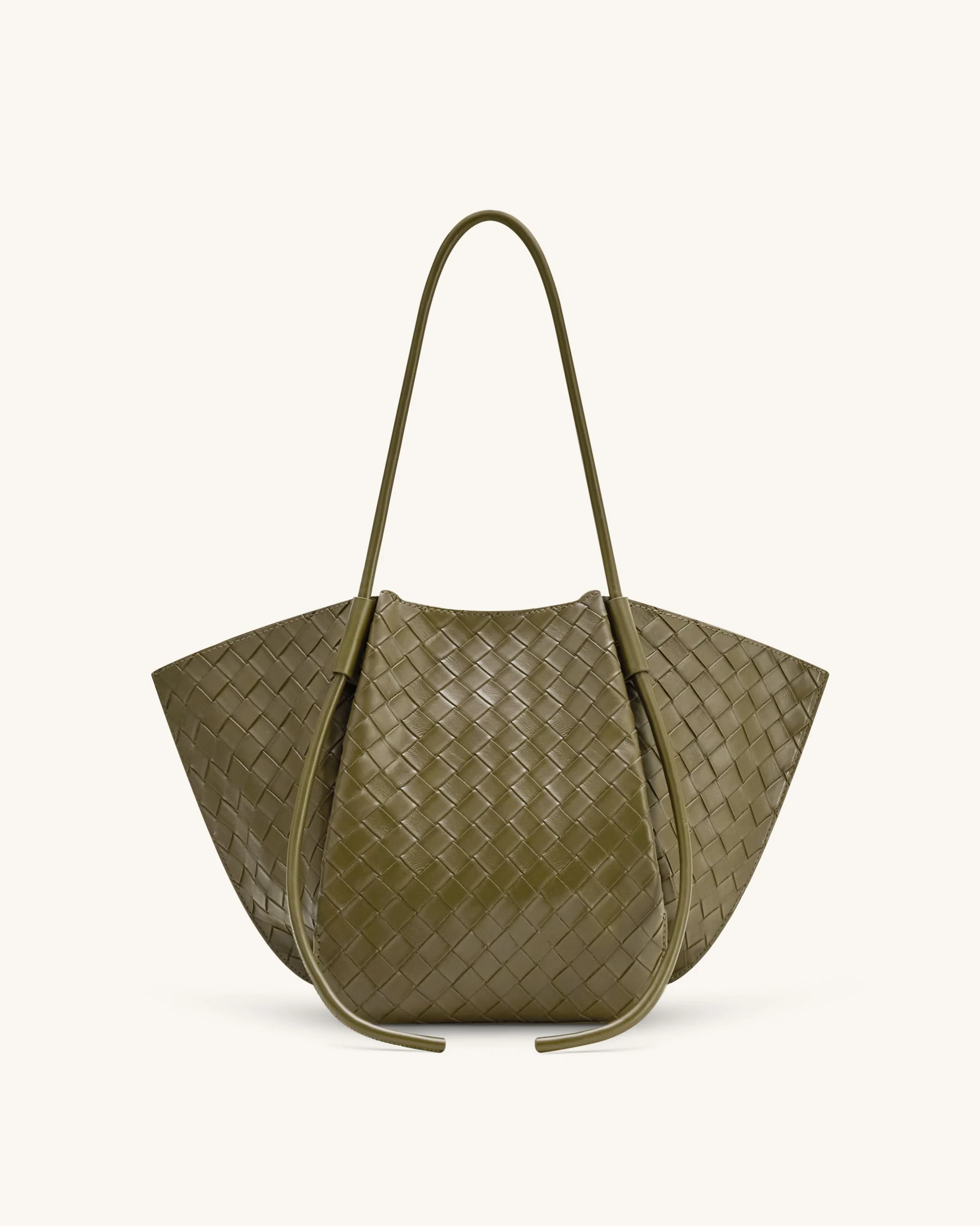 Nala Große Tote Bag mit Webtextur - Olivgrün - Image 3