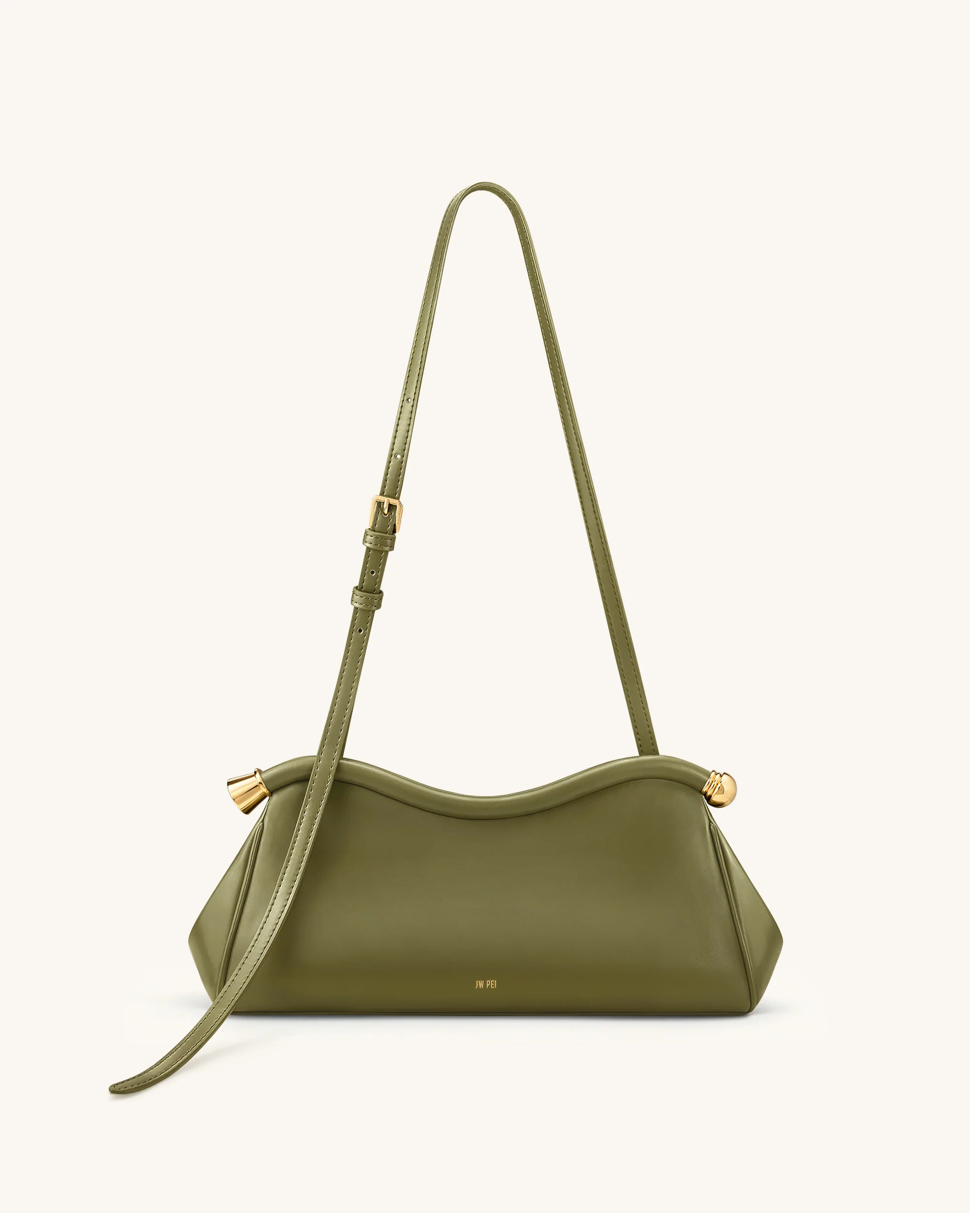 Naomi Geschwungene Schultertasche - Olivgrün