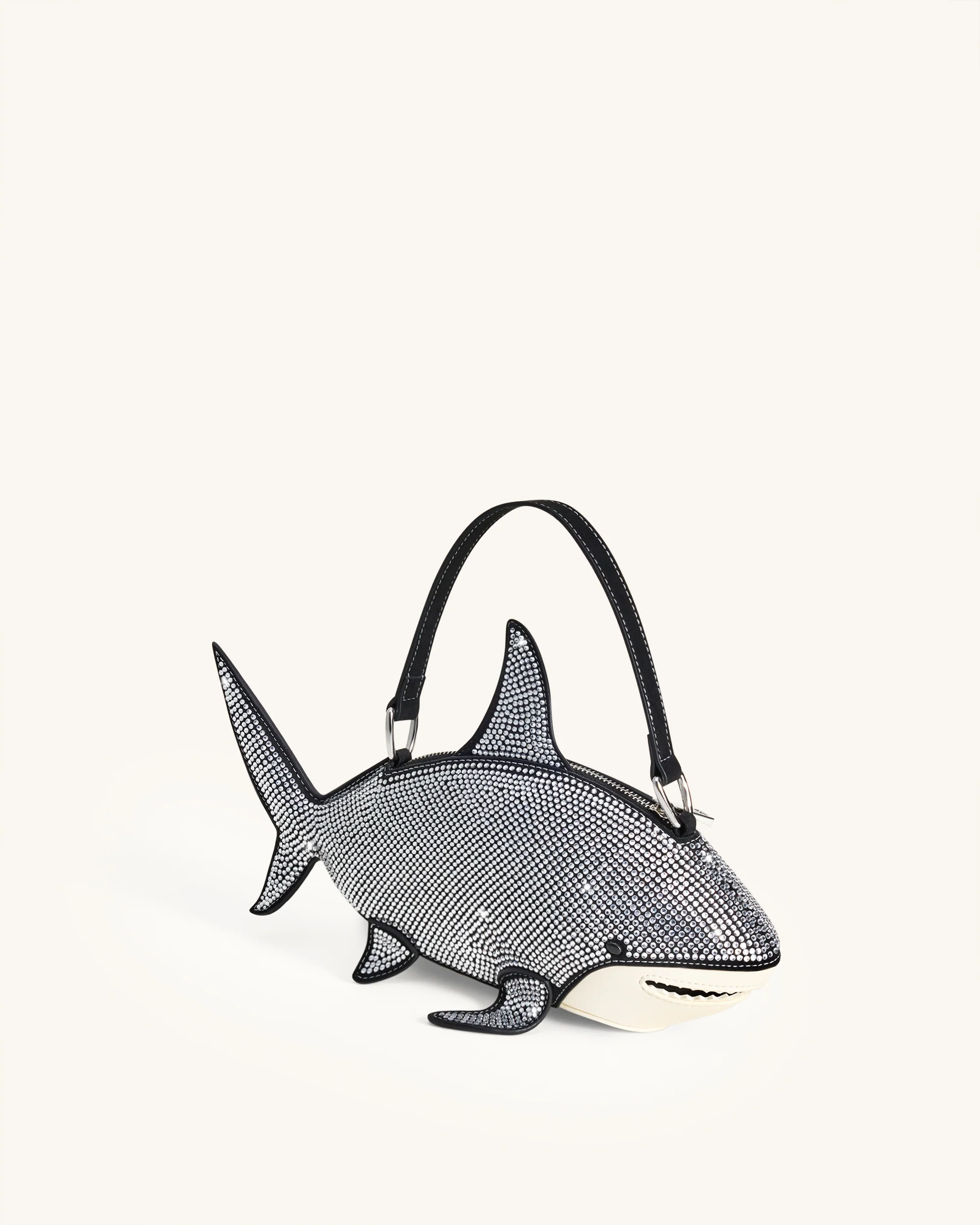Nerys Kunstkristall Hai Handtasche mit Henkel - Schwarz - Image 2