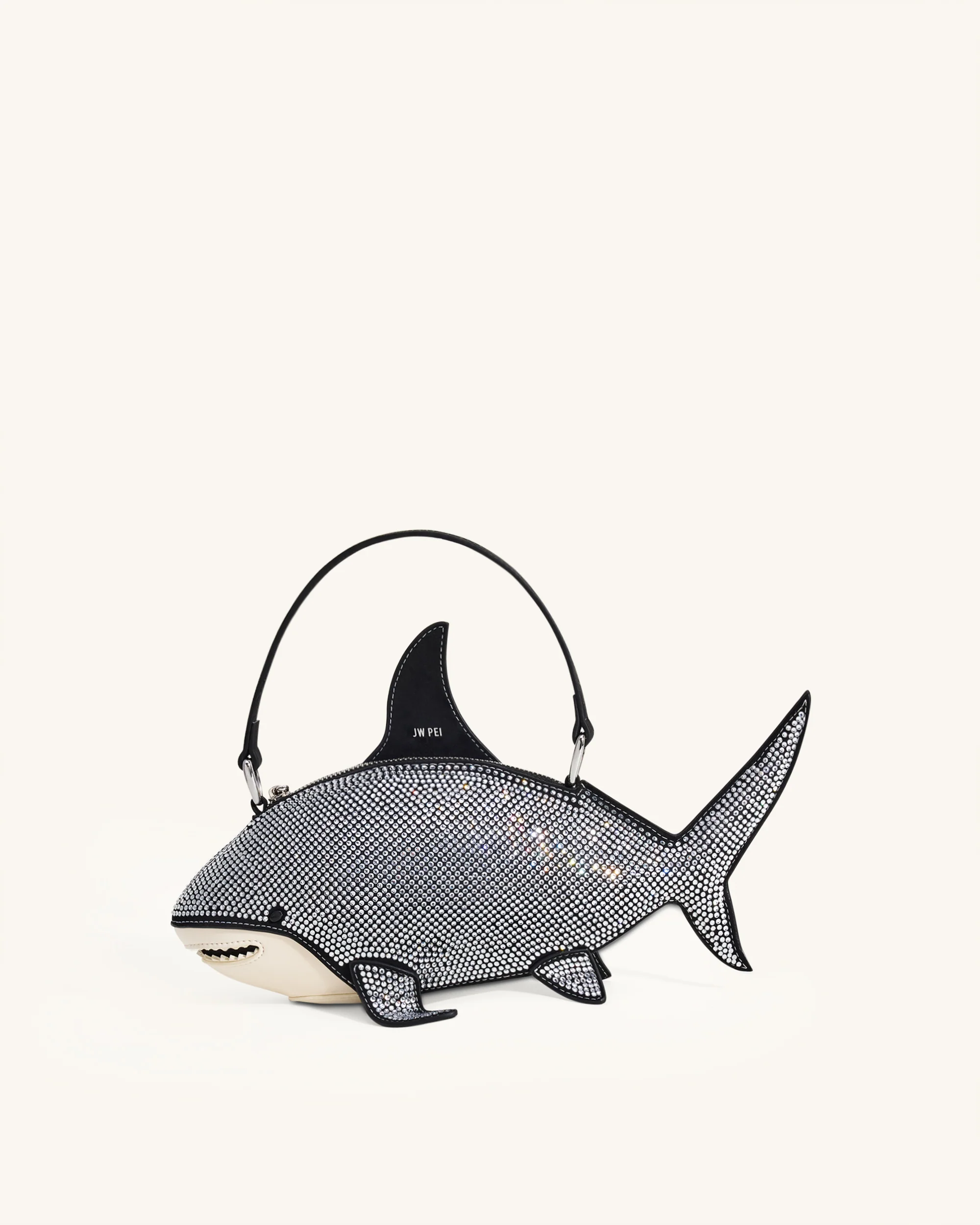 Nerys Kunstkristall Hai Handtasche mit Henkel - Schwarz - Image 3