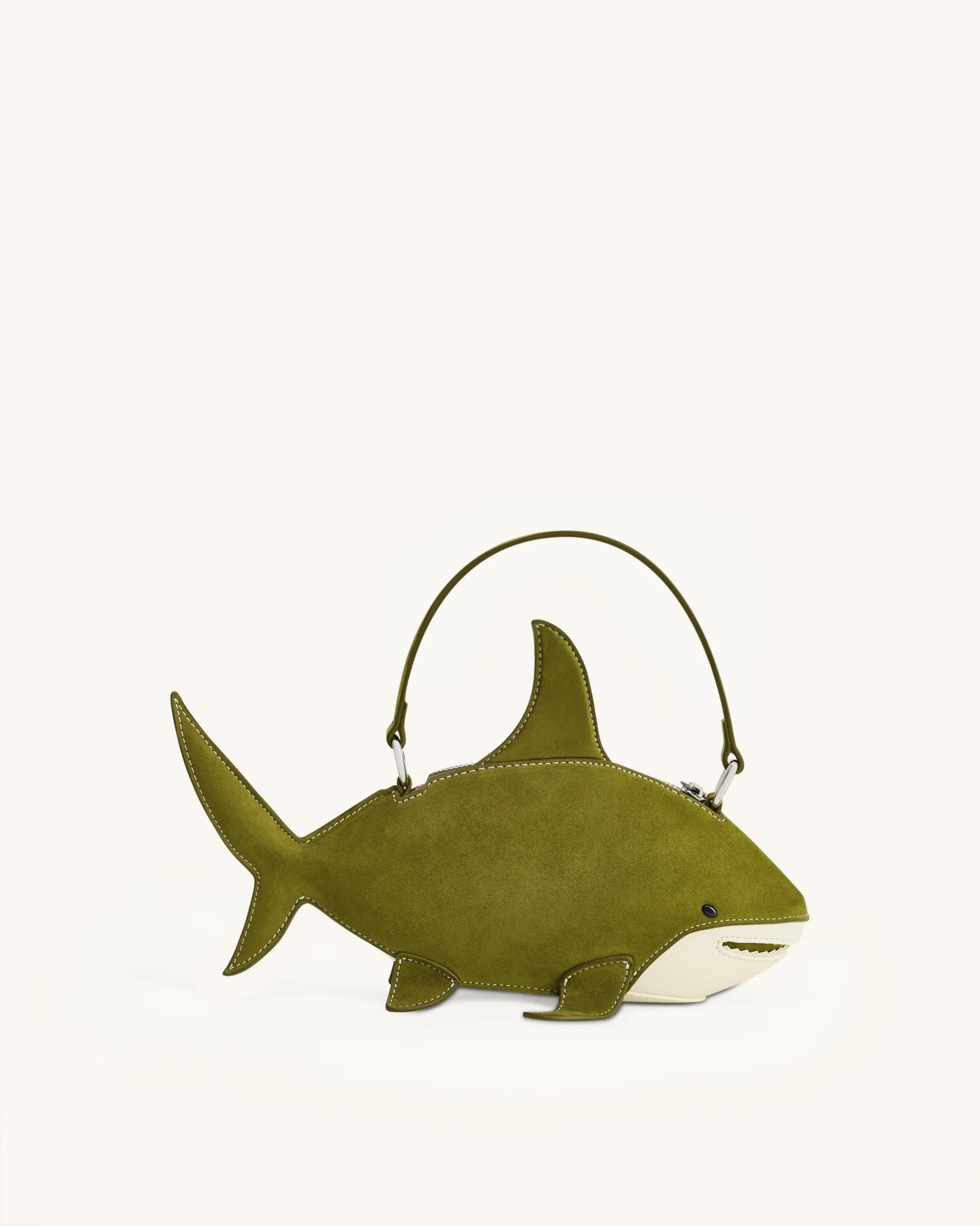 Nerys Kunstwildleder Hai-Look Handtasche - Dunkeloliv