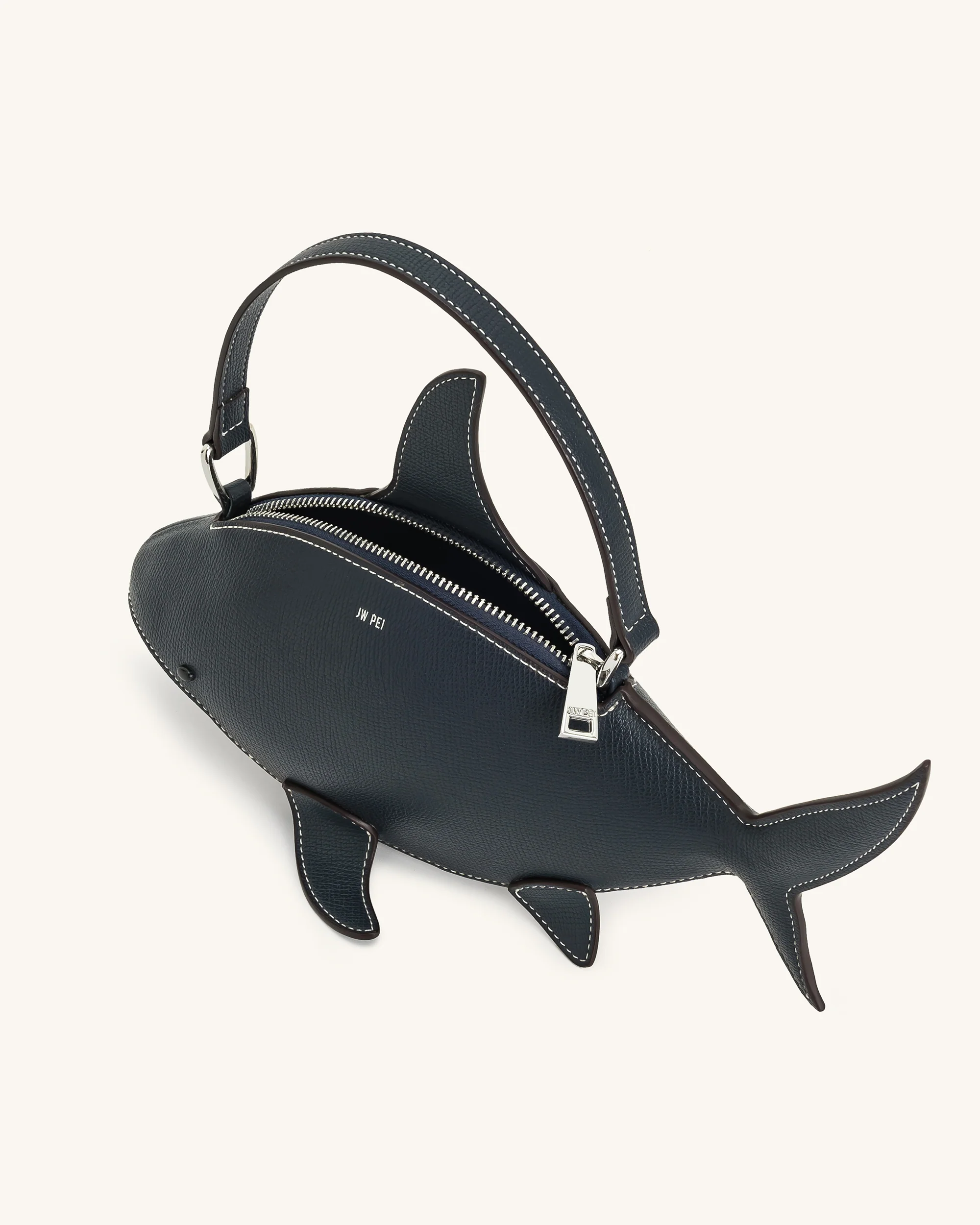 Nerys Top-Handle-Tasche im Shark-Look – Dunkelblau - Image 4