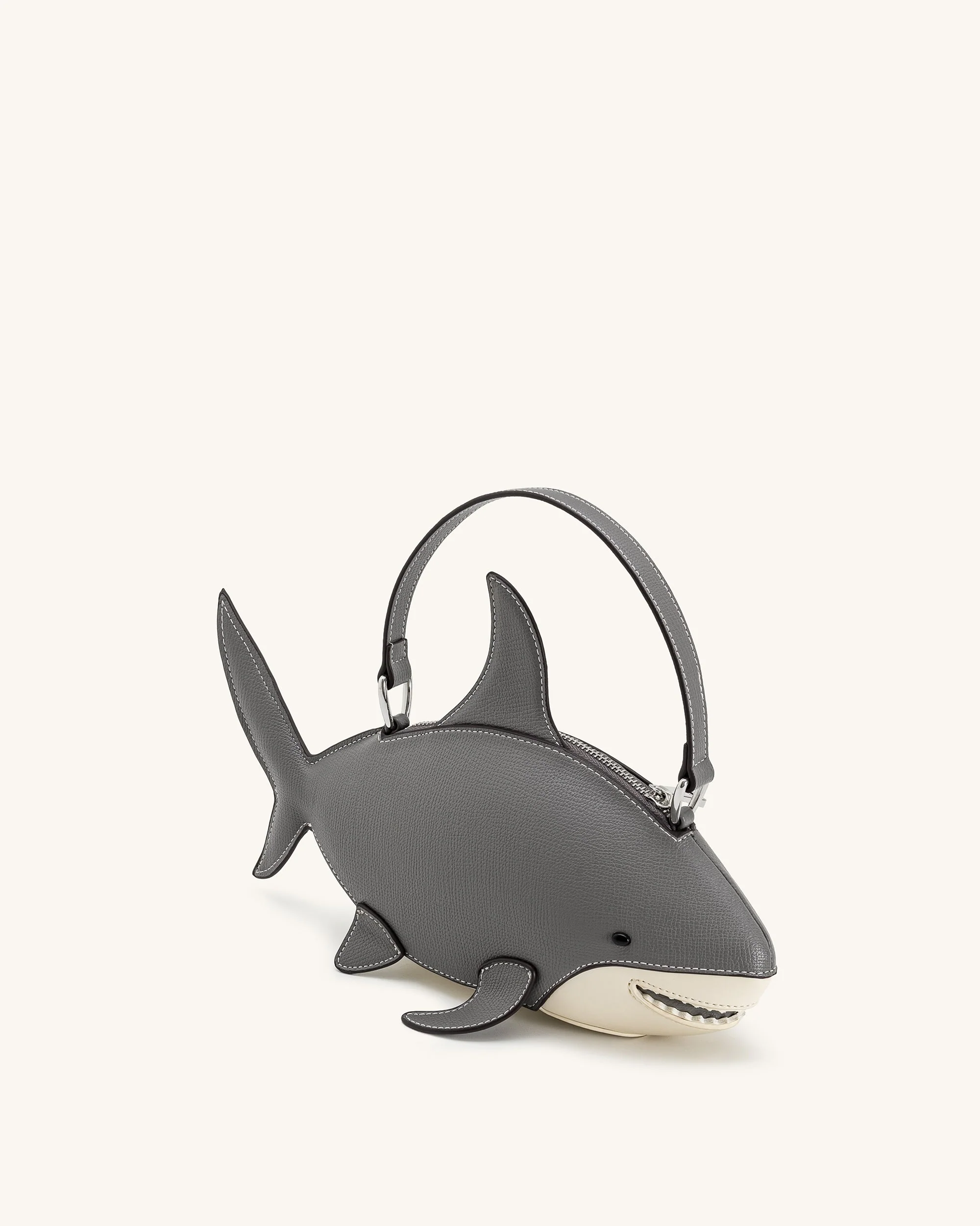 Nerys Hai-Look Handtasche mit Henkel - Grau - Image 3