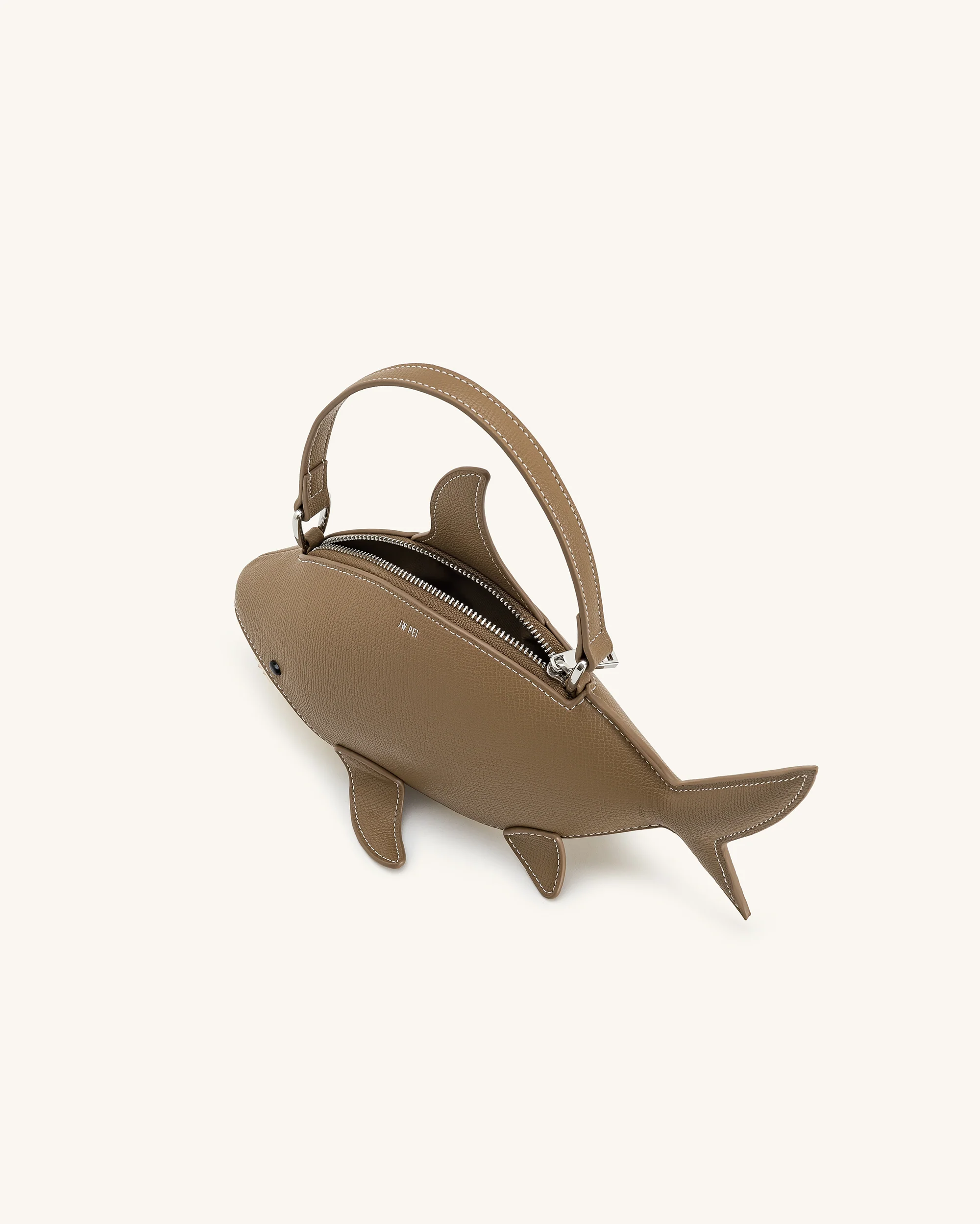 Nerys Hai-Look Handtasche mit Henkel - Hellbraun - Image 4