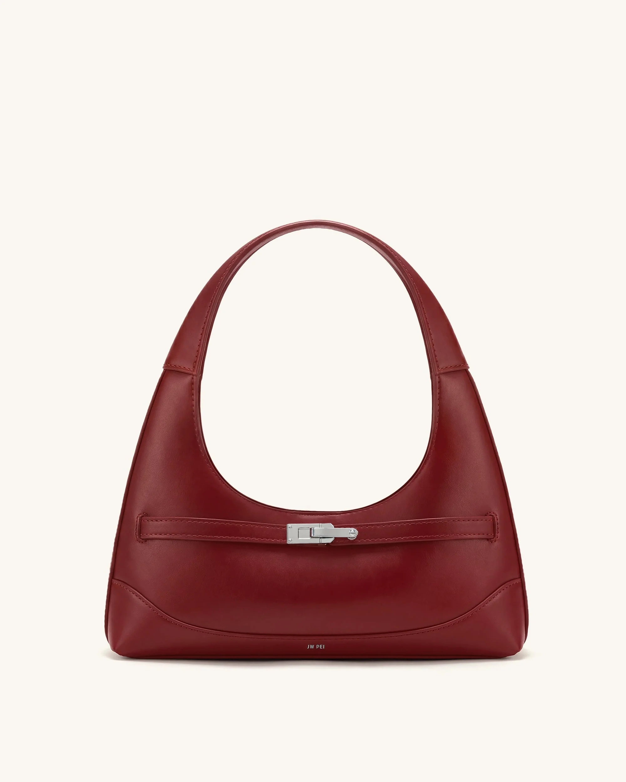 Noelle Schultertasche mit Gürtel - Tiefes Burgunderrot