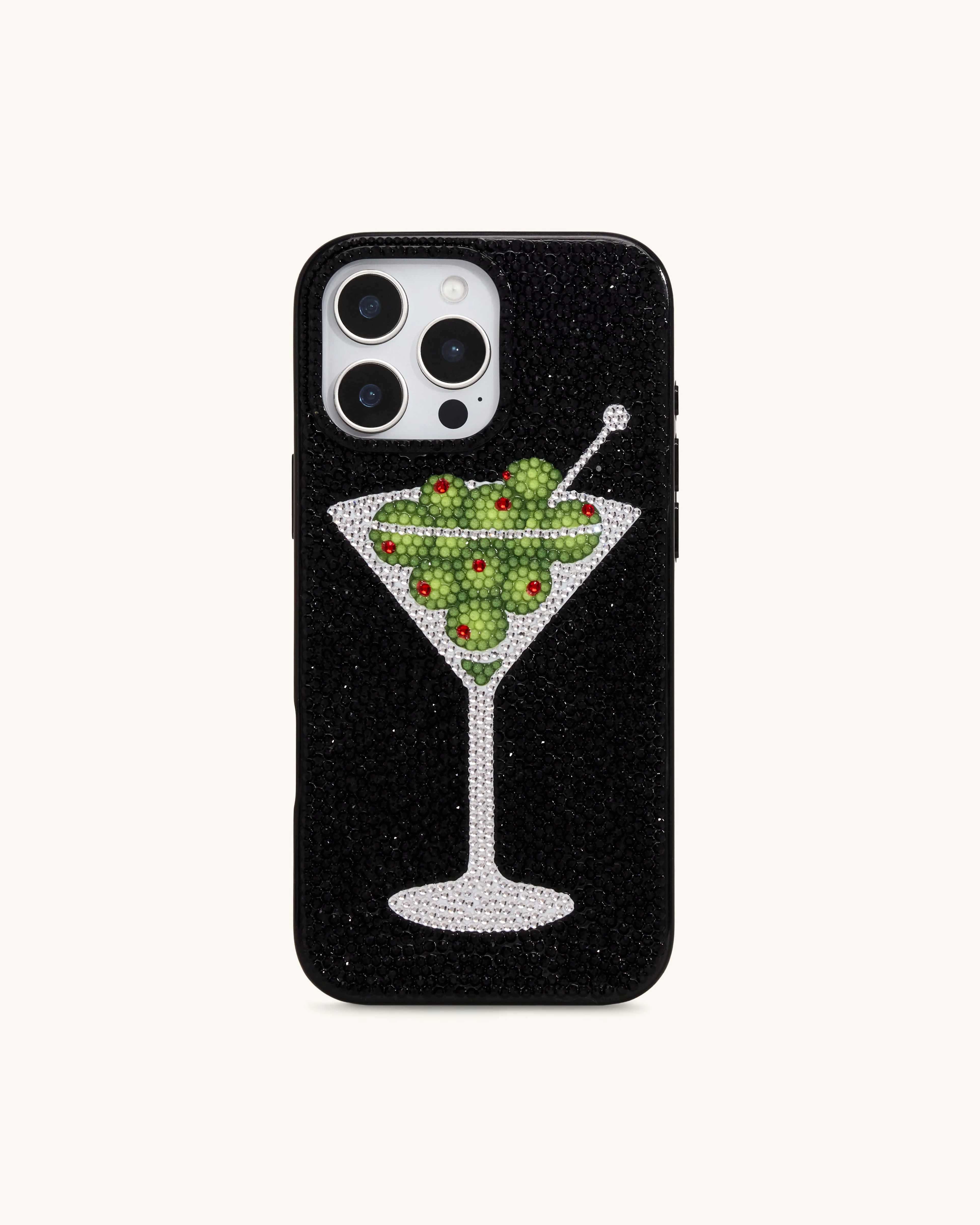 Olive Martini Kunstkristall Handyhülle - Schwarz - Image 2