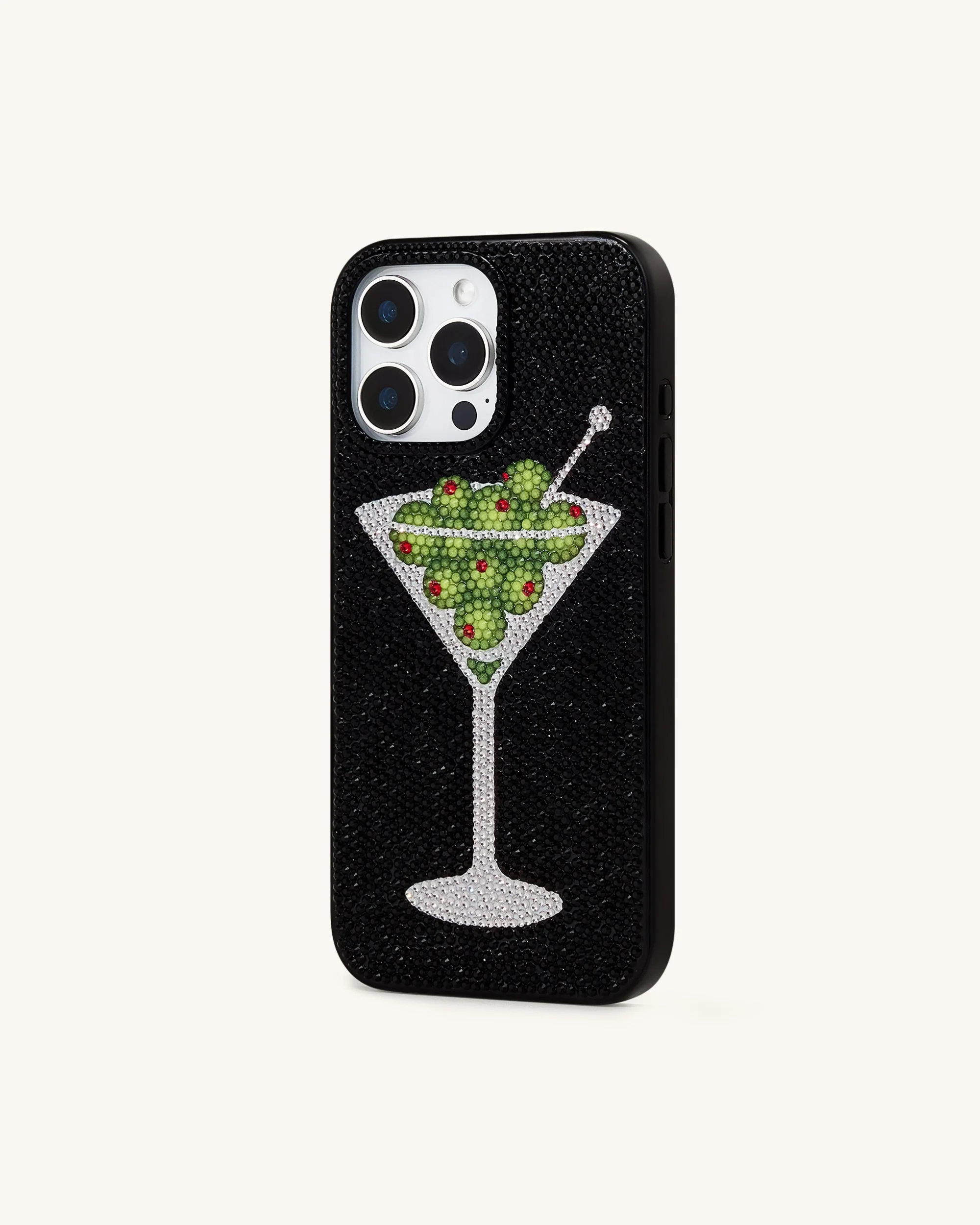 Olive Martini Kunstkristall Handyhülle - Schwarz - Image 3