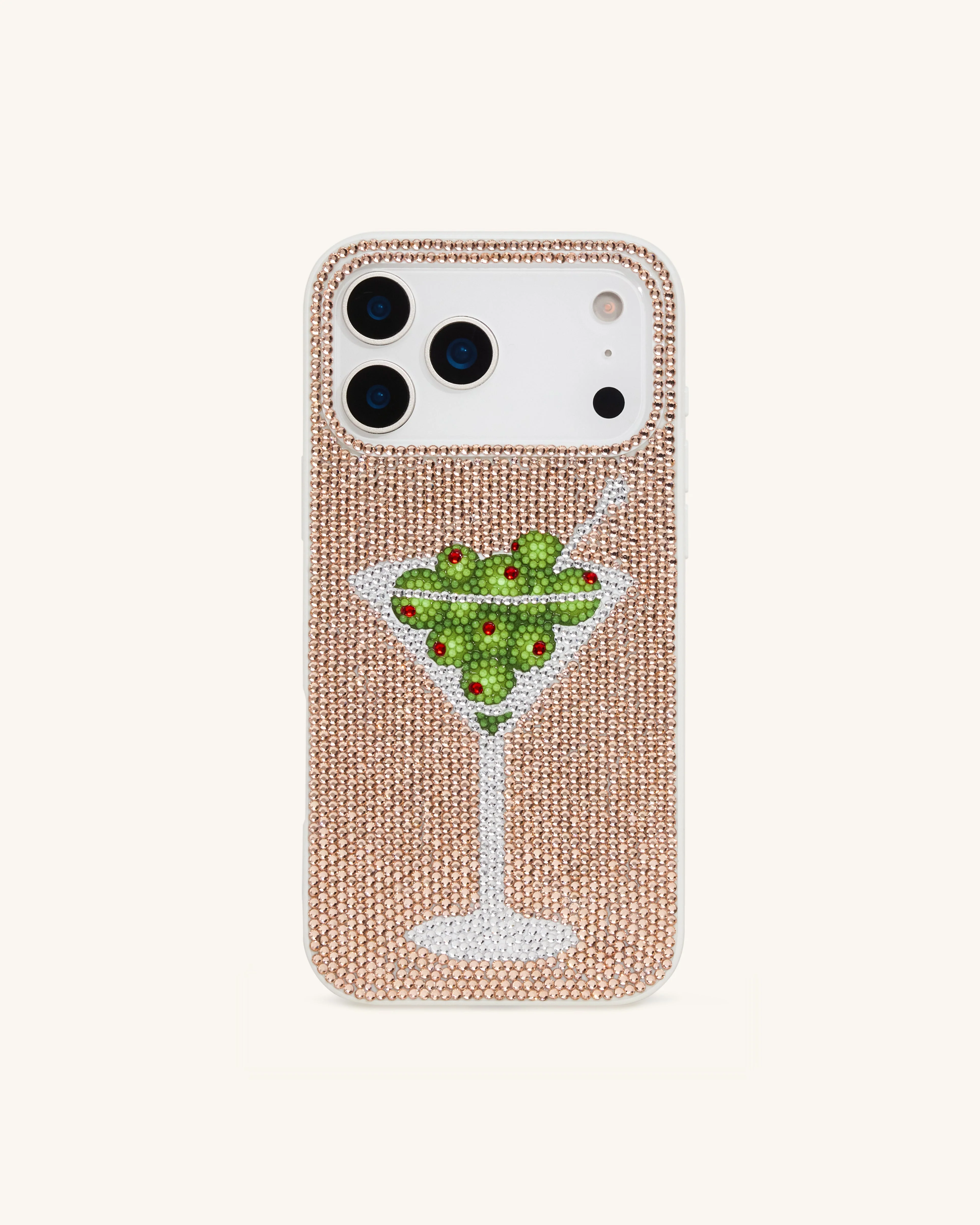 Olive Martini Kunstkristall Handyhülle - Gold