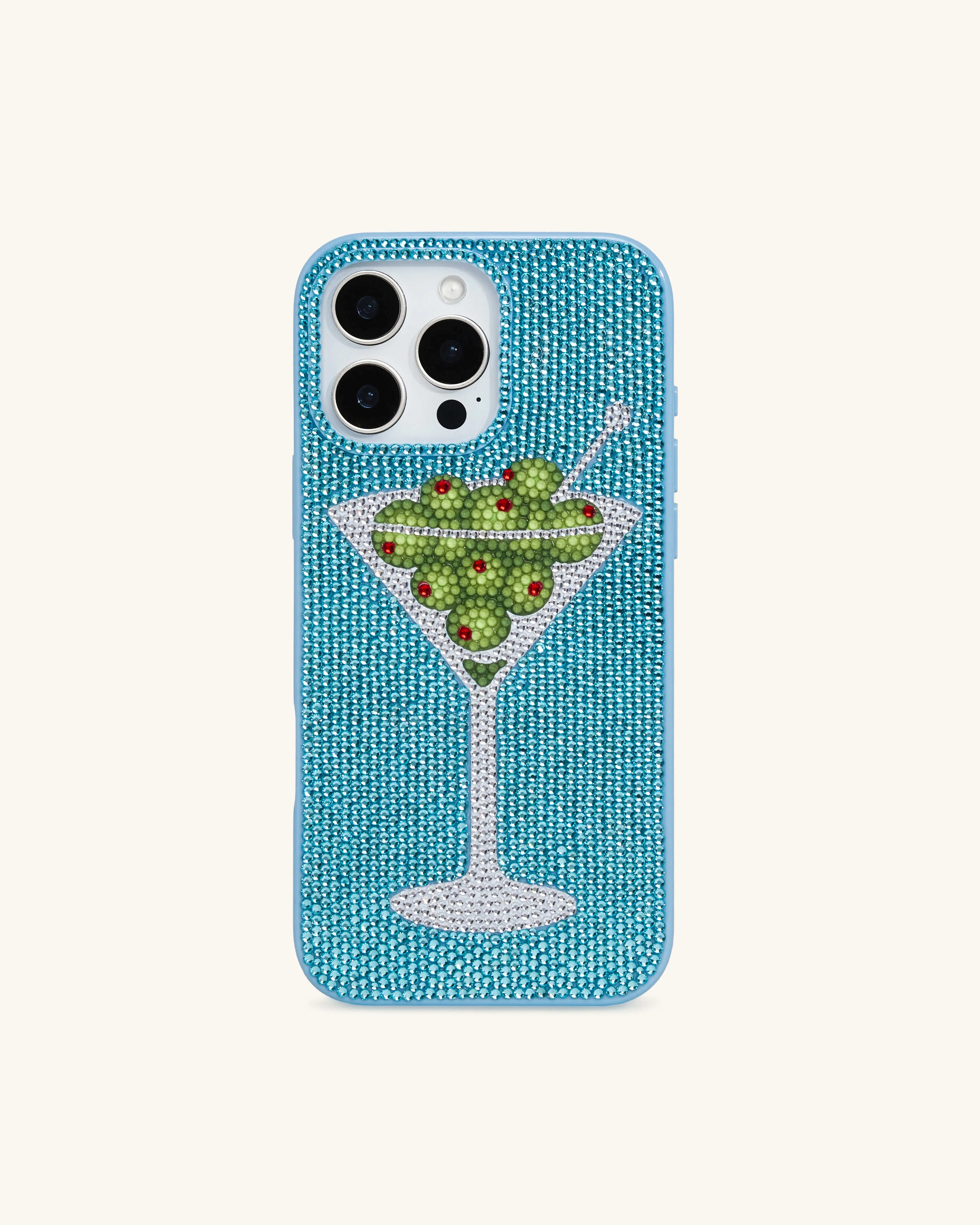 Olive Martini-Kunstkristall-Handyhülle - Hellblau - Image 2