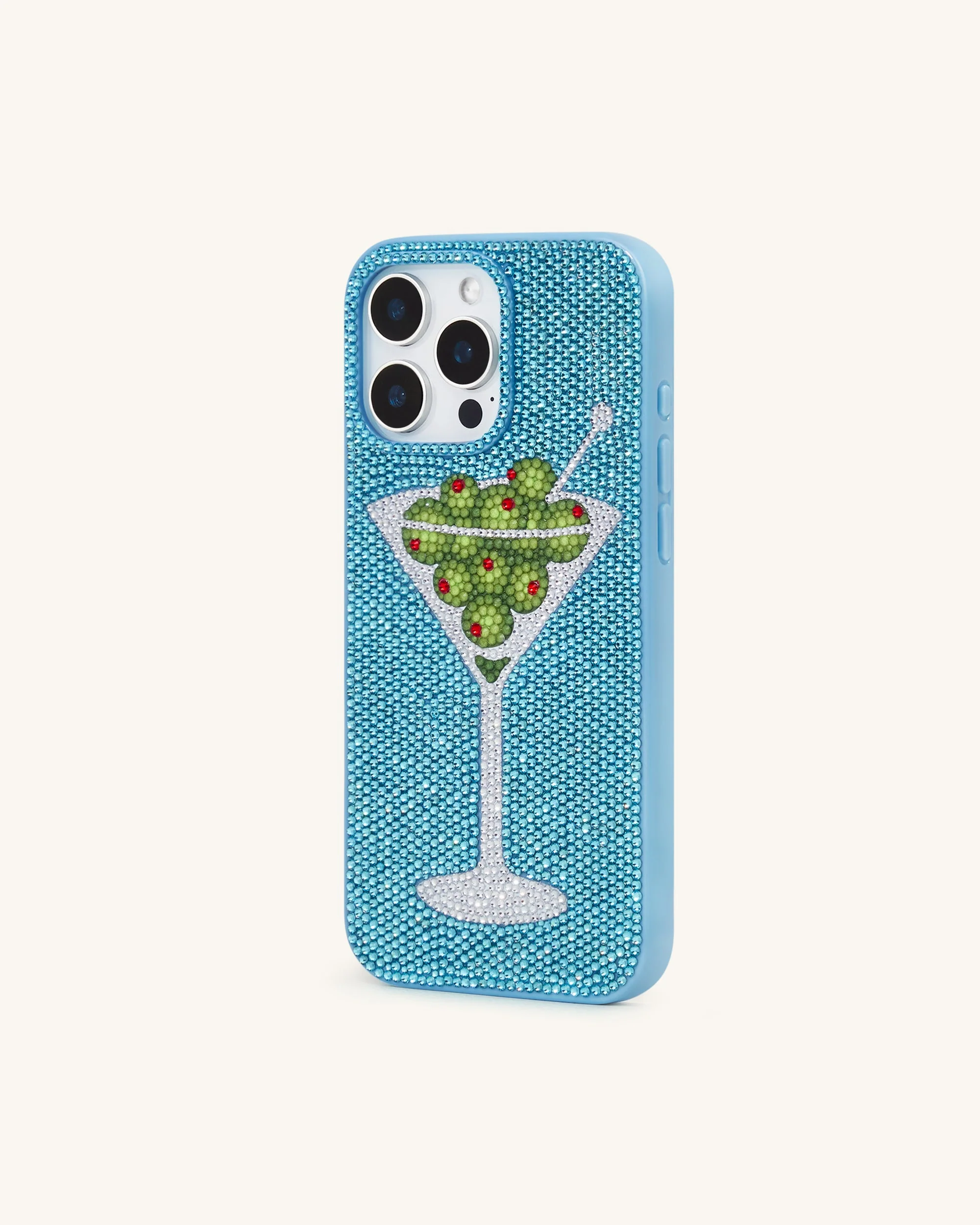 Olive Martini-Kunstkristall-Handyhülle - Hellblau - Image 3