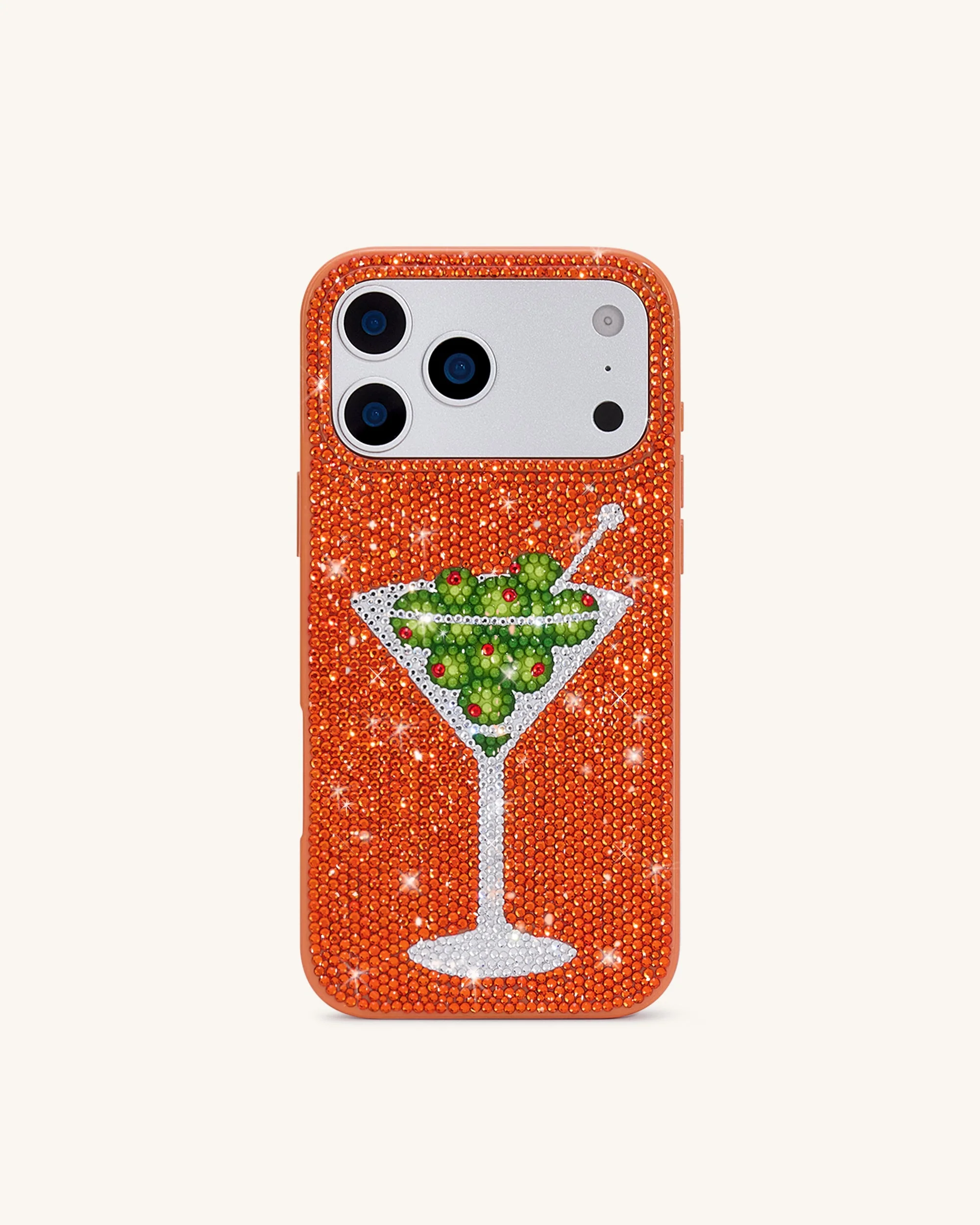 Olive Martini Kunstkristall Handyhülle - Orange - Image 2