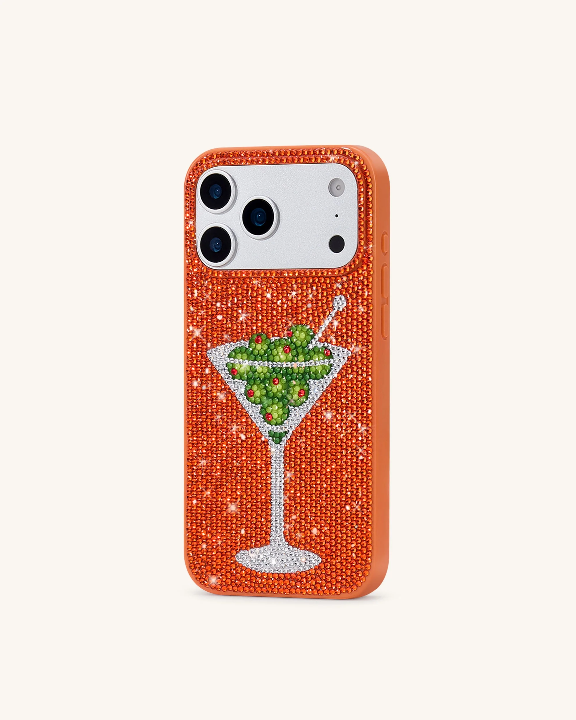 Olive Martini Kunstkristall Handyhülle - Orange - Image 3