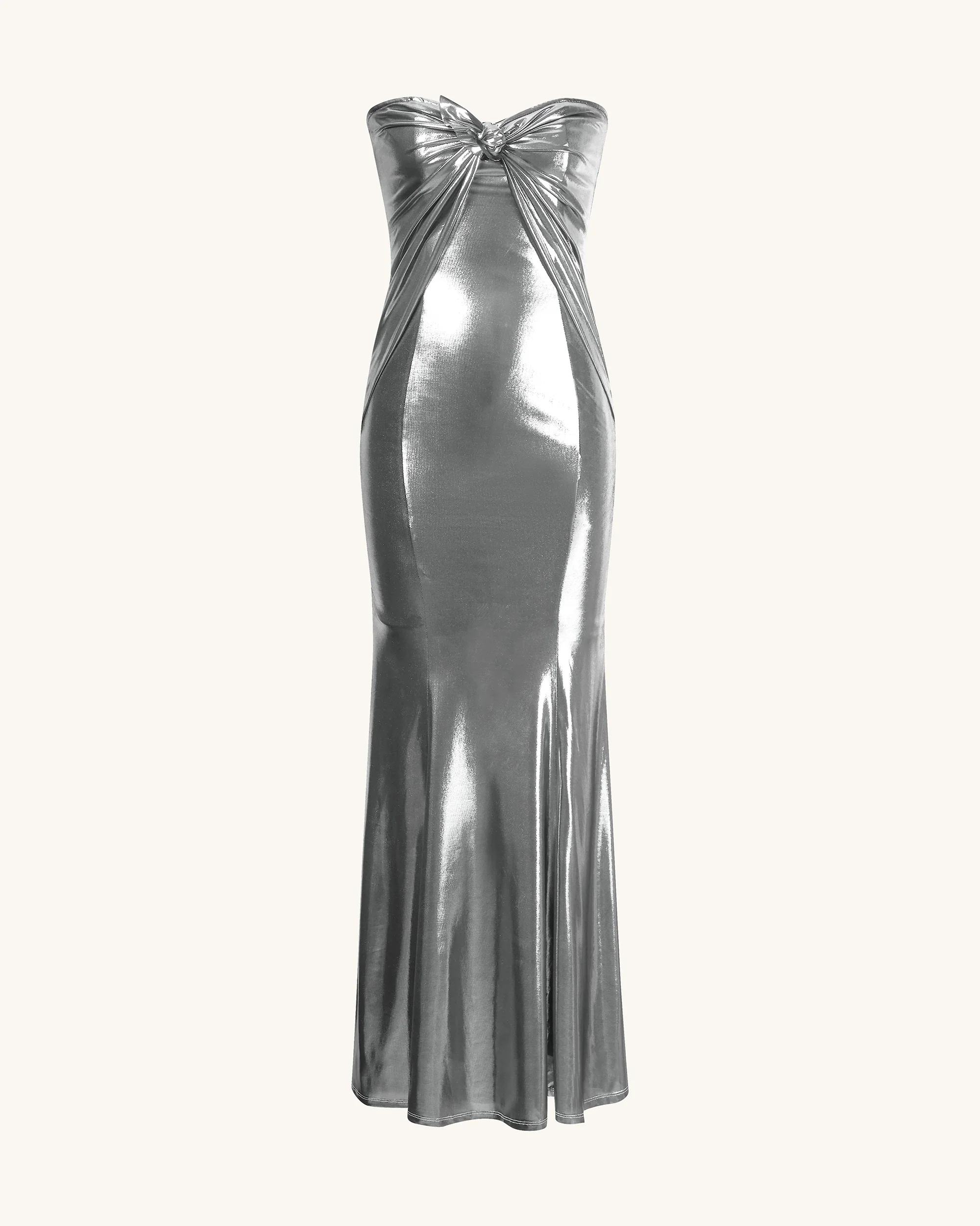 Olivia Silber Maxi-Tubenkleid - Silber - Image 4