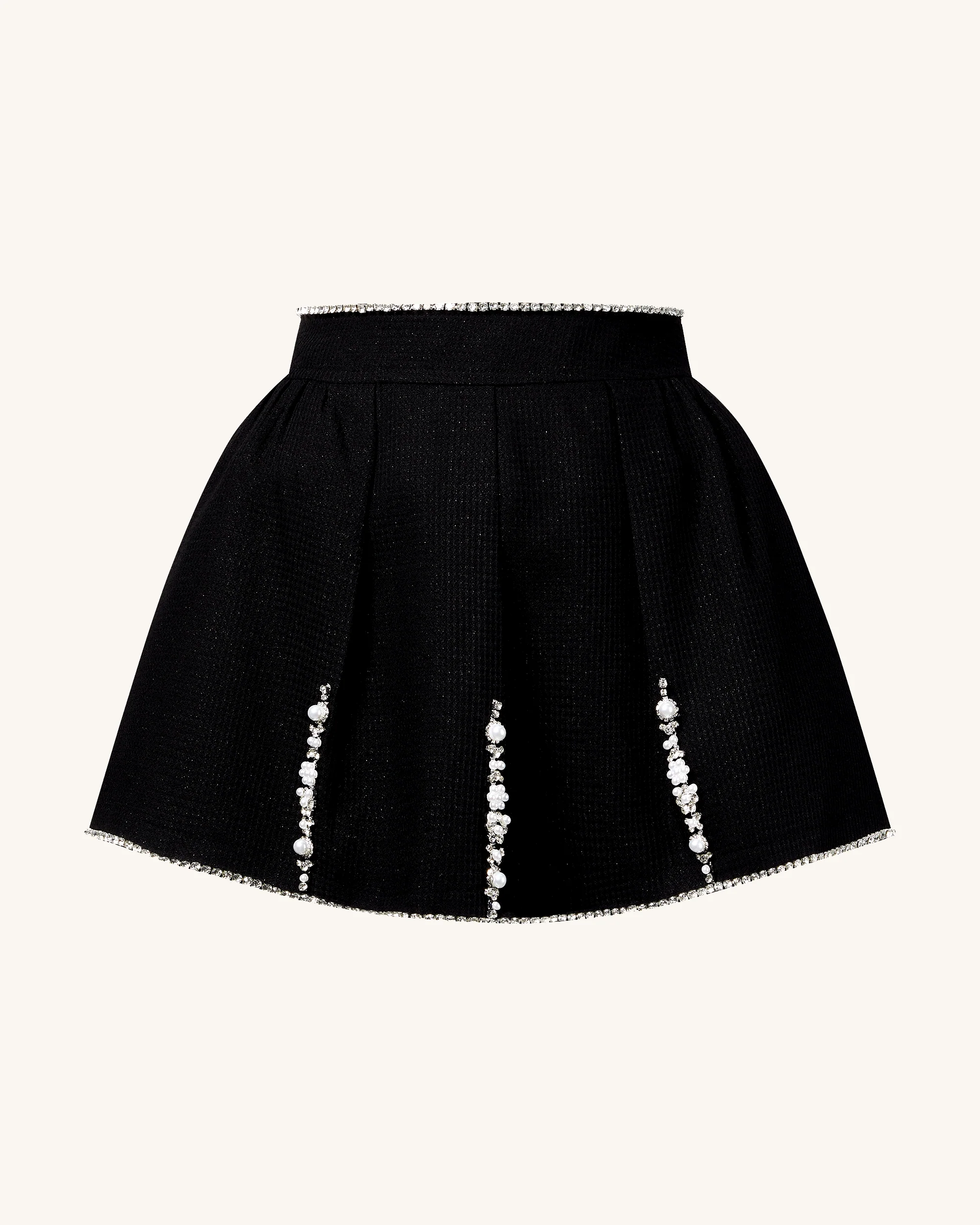 Perlenverzierte Tweed-Set - Schwarz - Image 7