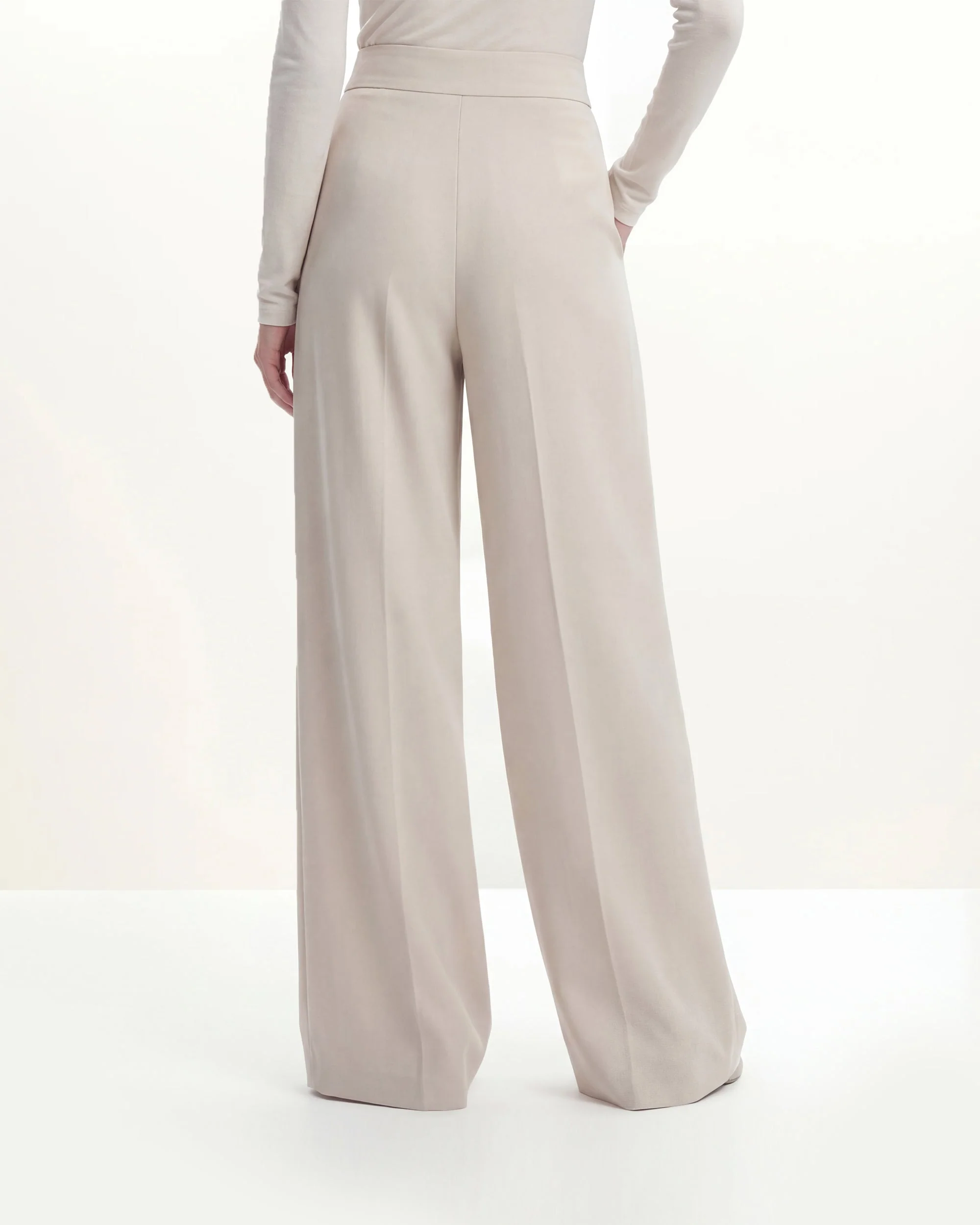 Plissierte Marlenehosen - Beige - Image 3
