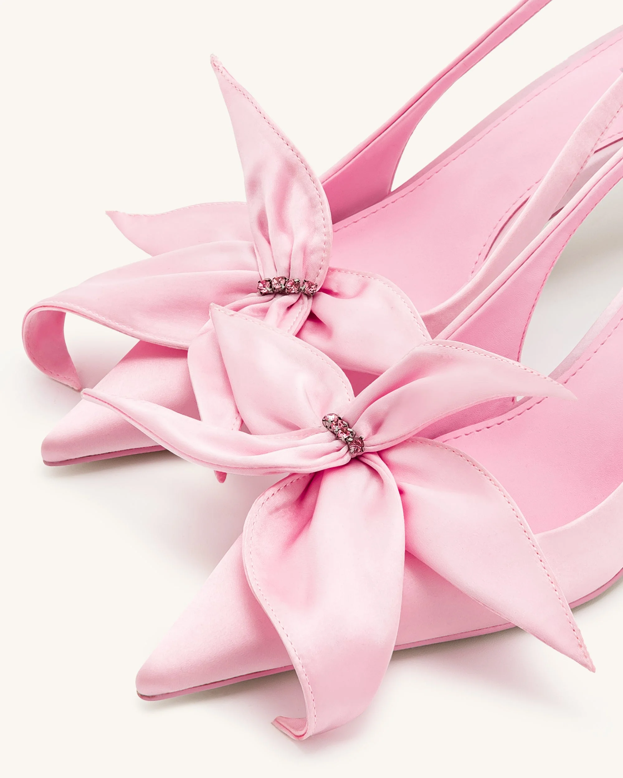 Queena Slingback-Pumps mit floralem Aufdruck - Rosa - Image 6