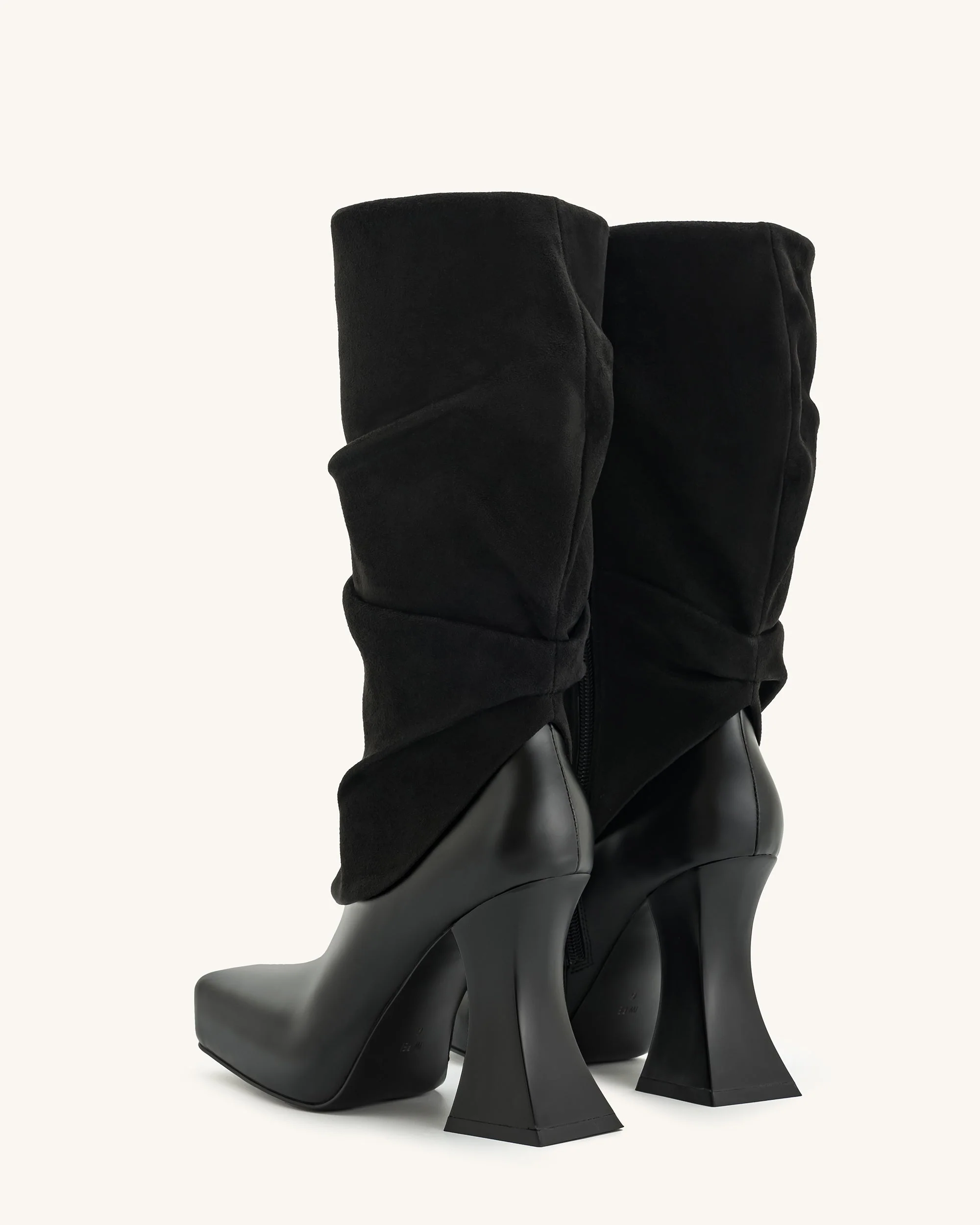Reyna Quadratische Zehenplattform-Strickstiefel - Schwarz - Image 5