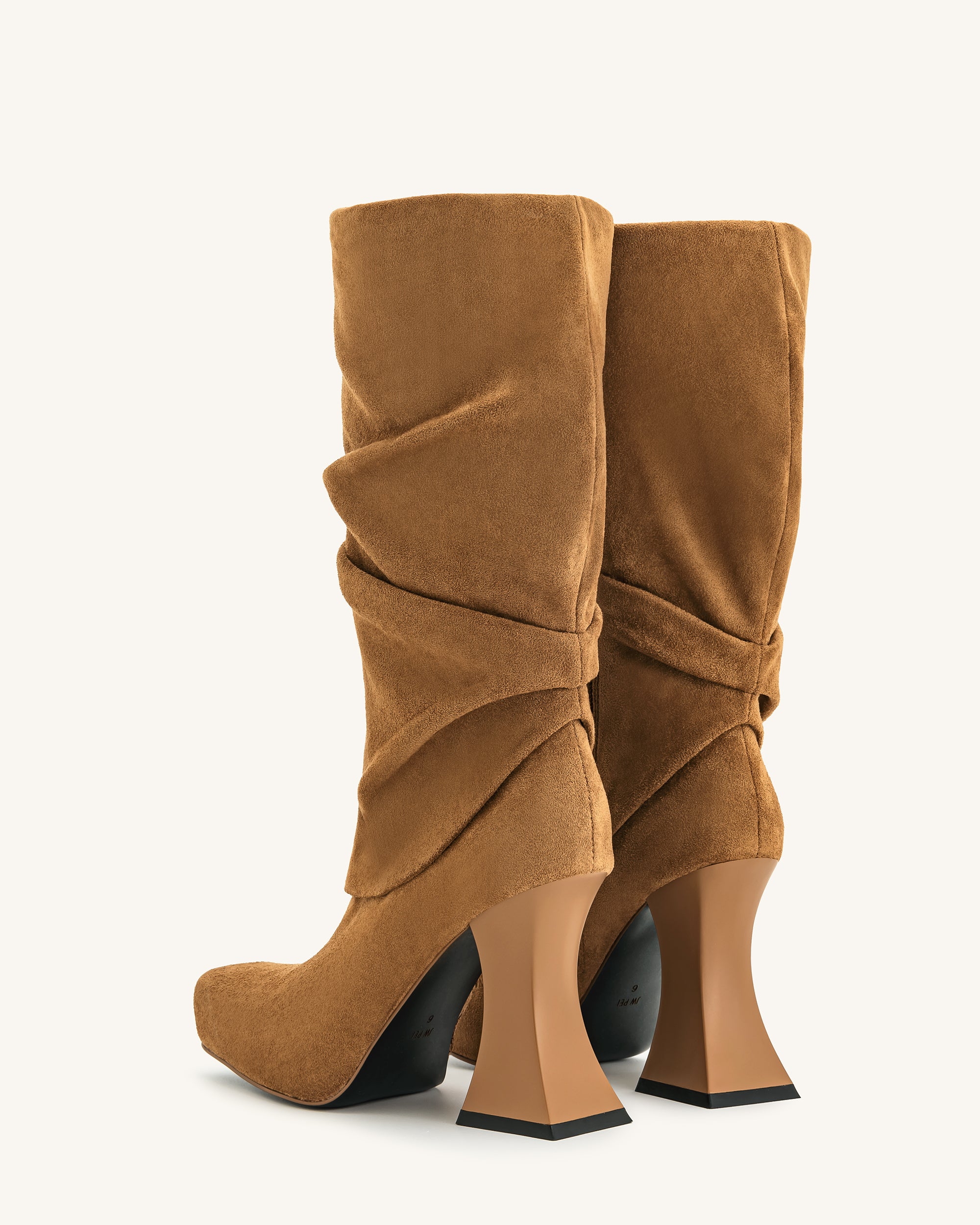 Reyna Quadratische Zehenplattform-Strickstiefel - Braun - Image 5