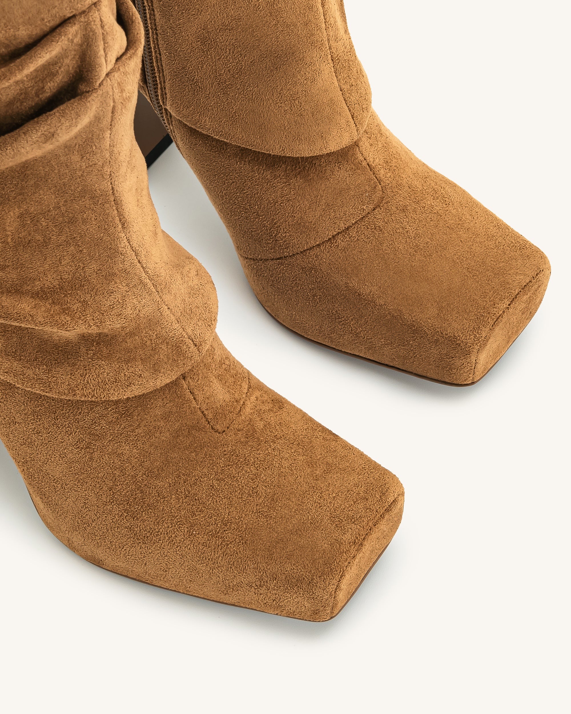 Reyna Quadratische Zehenplattform-Strickstiefel - Braun - Image 6