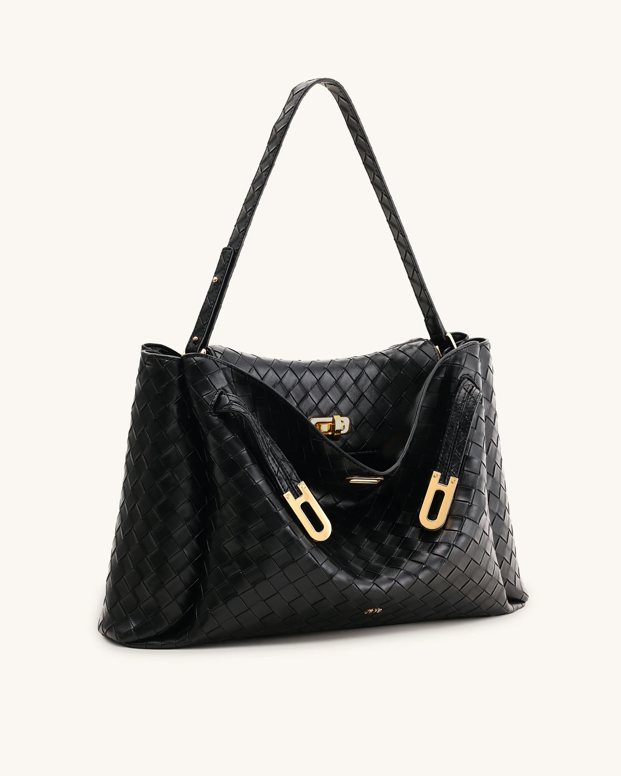 Rhea Große gewebt strukturierte Schultertasche - Schwarz - Image 2