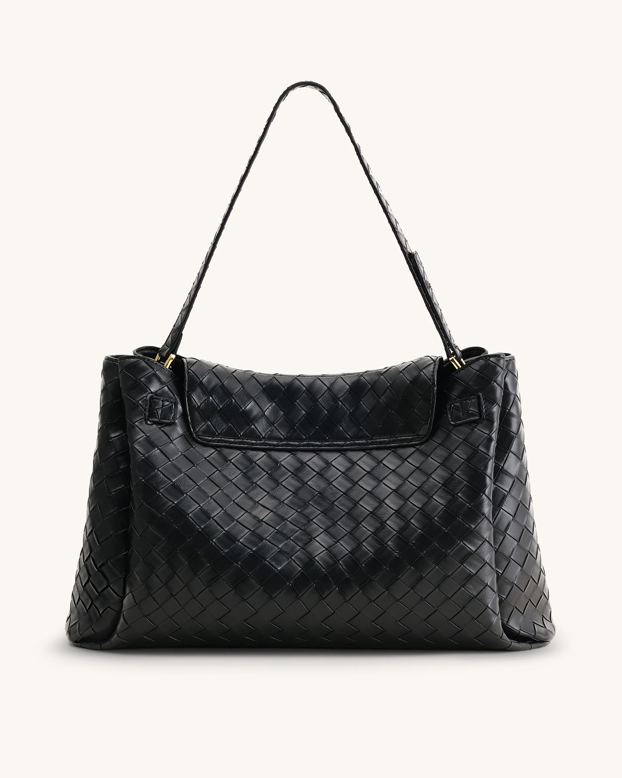Rhea Große gewebt strukturierte Schultertasche - Schwarz - Image 3