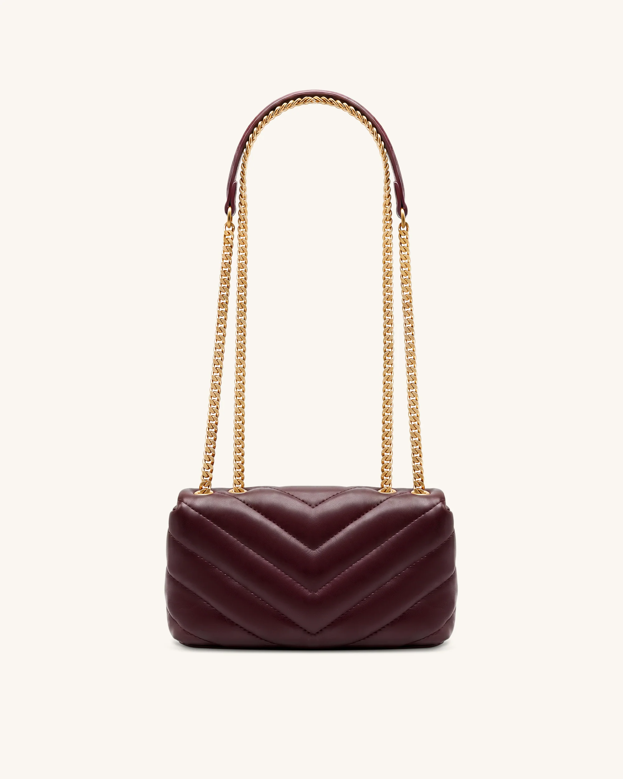 Riley Gesteppte Dackel-Schultertasche mit Überschlag - Deep Burgundy - Image 3