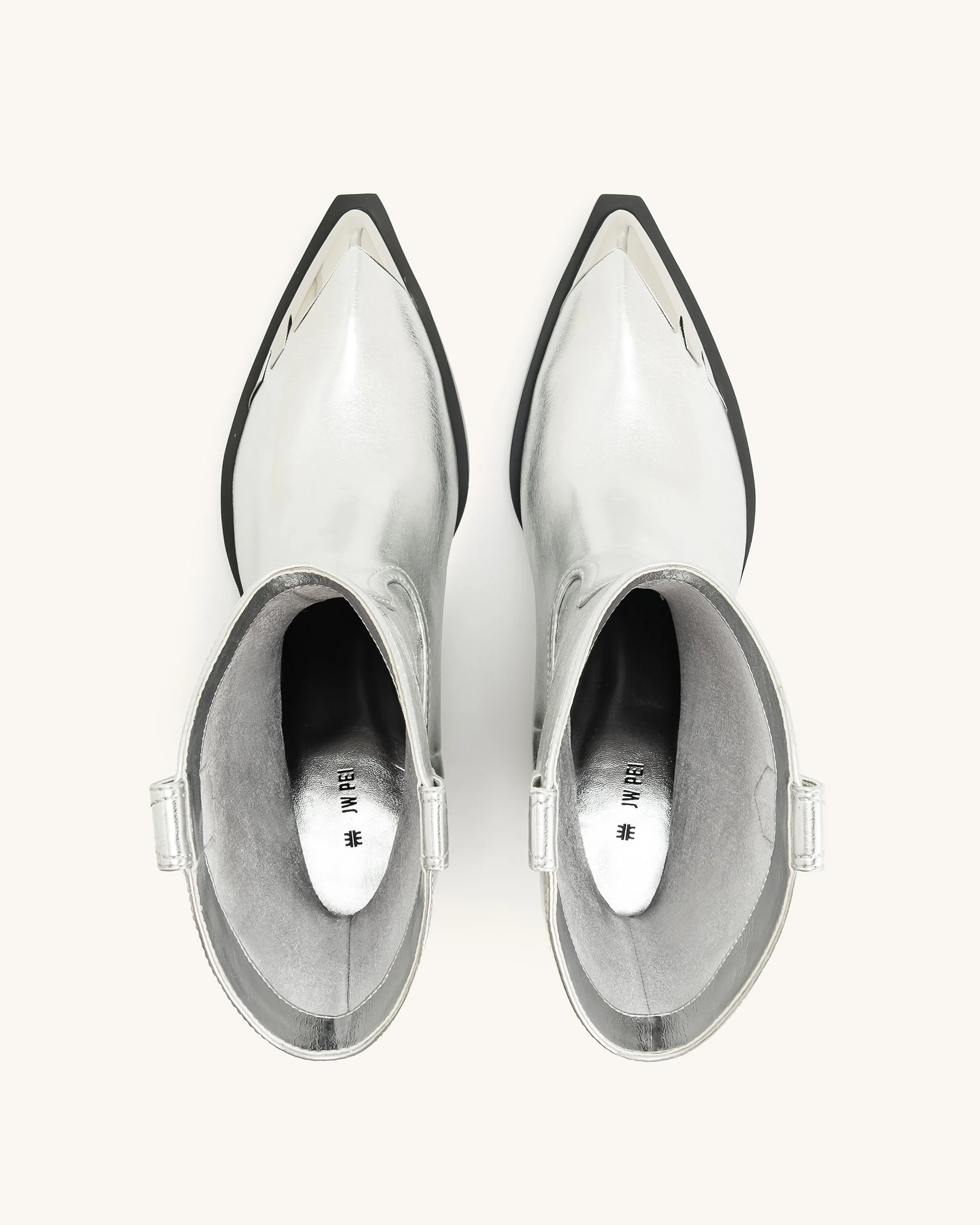 Riya Metallic Cowboy Stiefel - Silber - Image 3