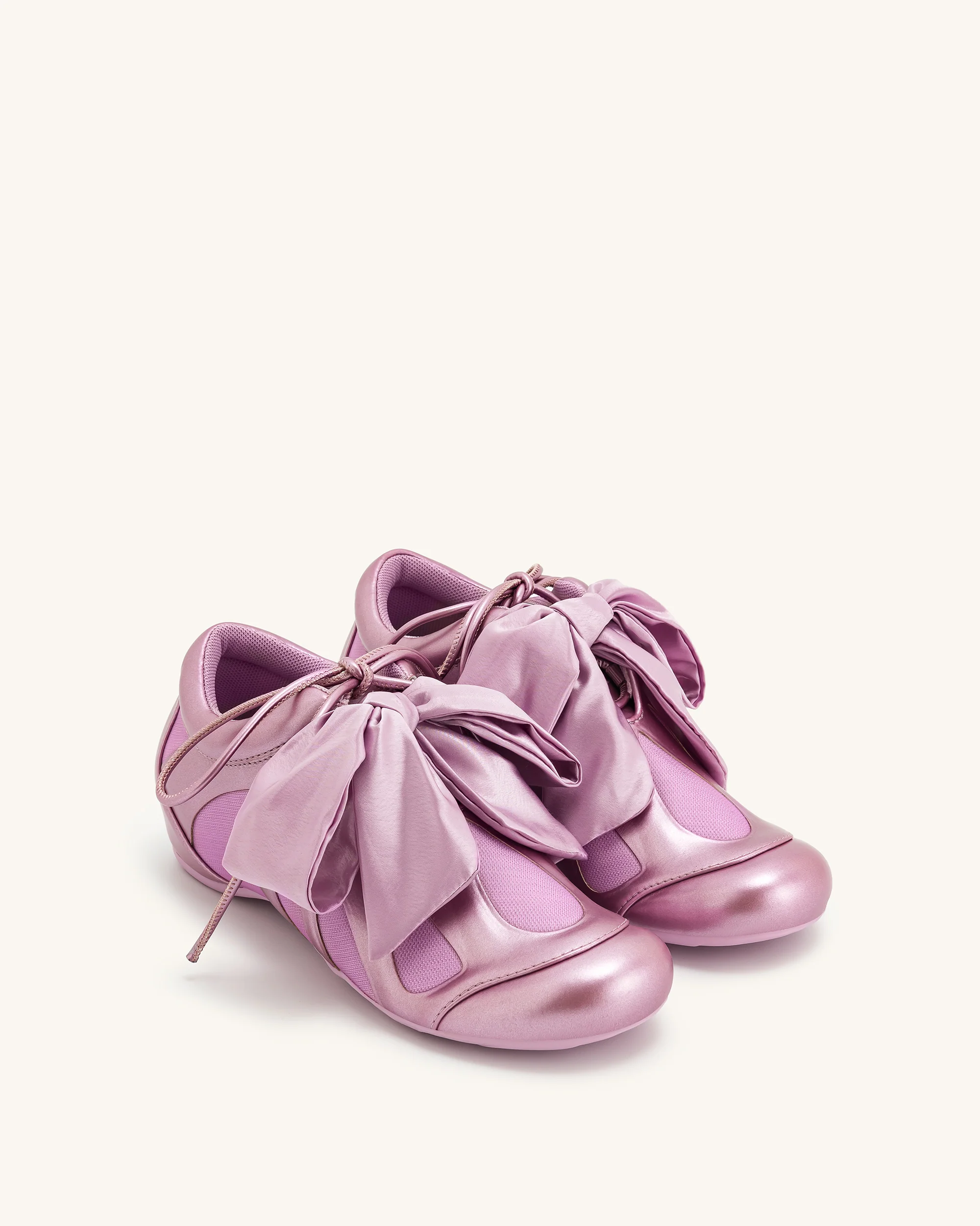 Rosie Metallic Schleifen-Tie Low Top Turnschuhe - Rosa - Image 2