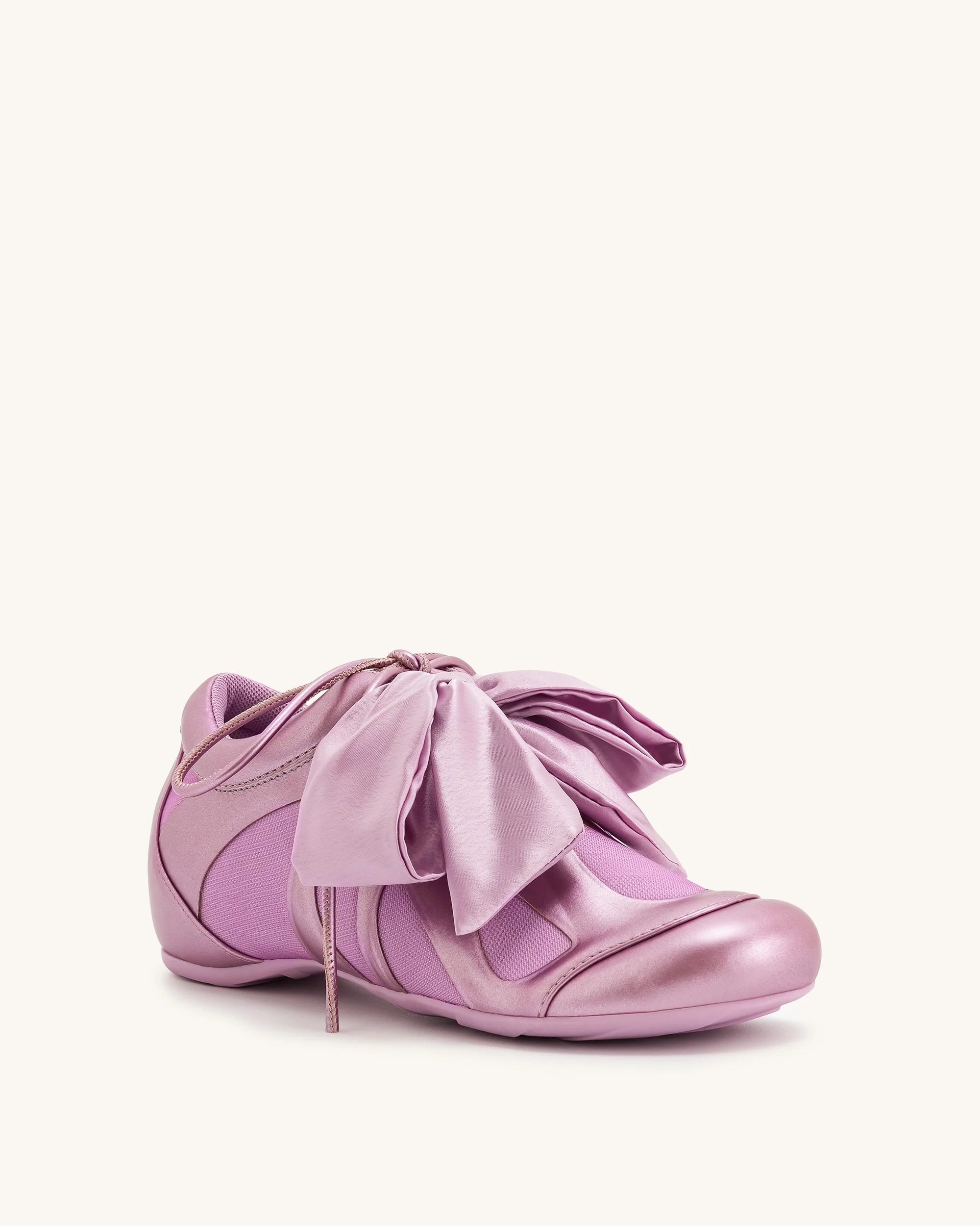 Rosie Metallic Schleifen-Tie Low Top Turnschuhe - Rosa - Image 4