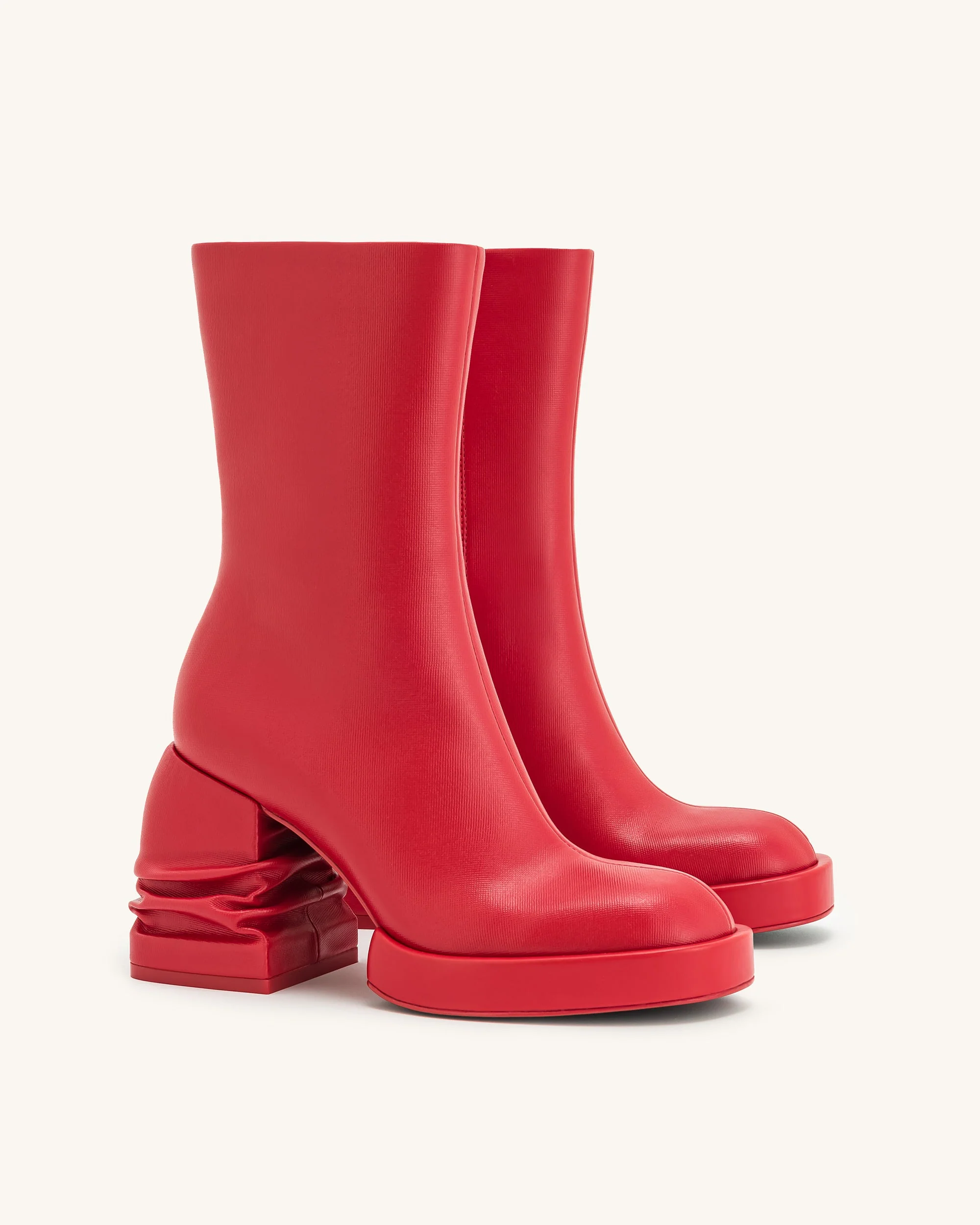 Saylor Plateau-Stiefeletten mit Rundzehen - Rot - Image 2