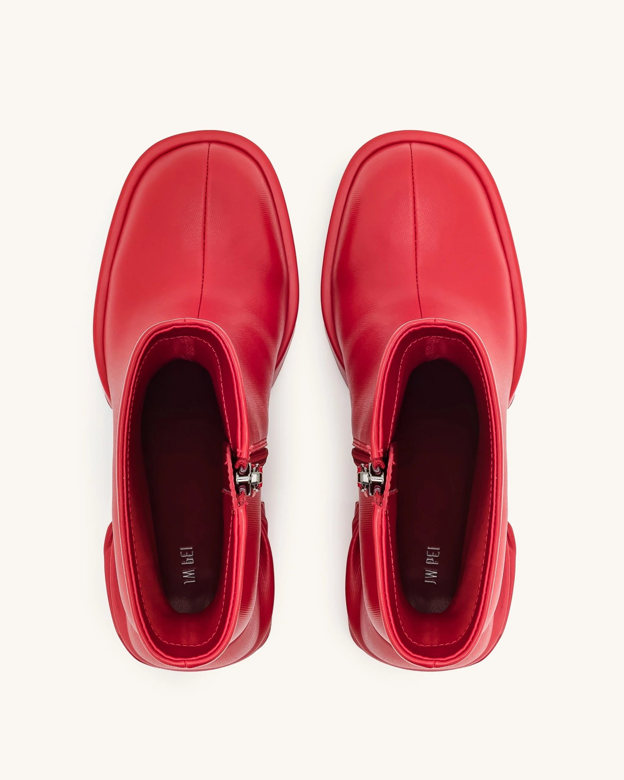 Saylor Plateau-Stiefeletten mit Rundzehen - Rot - Image 3