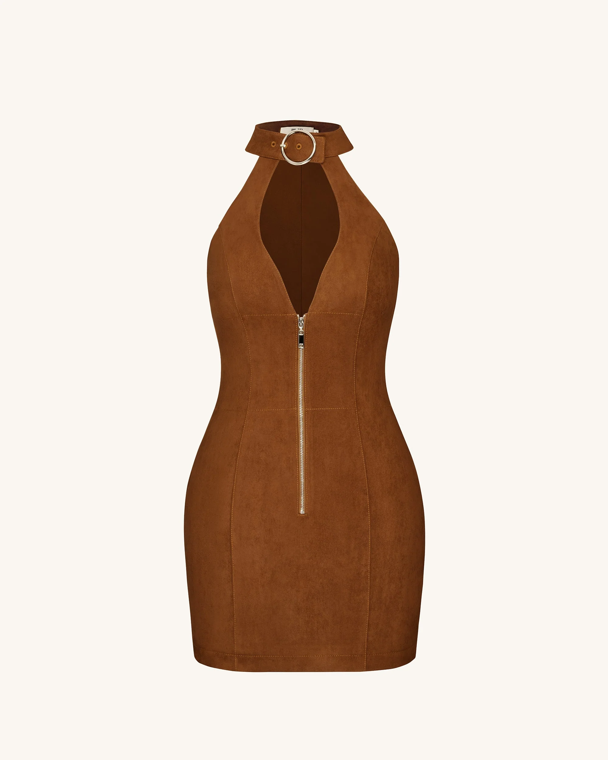 Ruby Neckholder-Minikleid mit Reißverschluss - Braun - Image 3