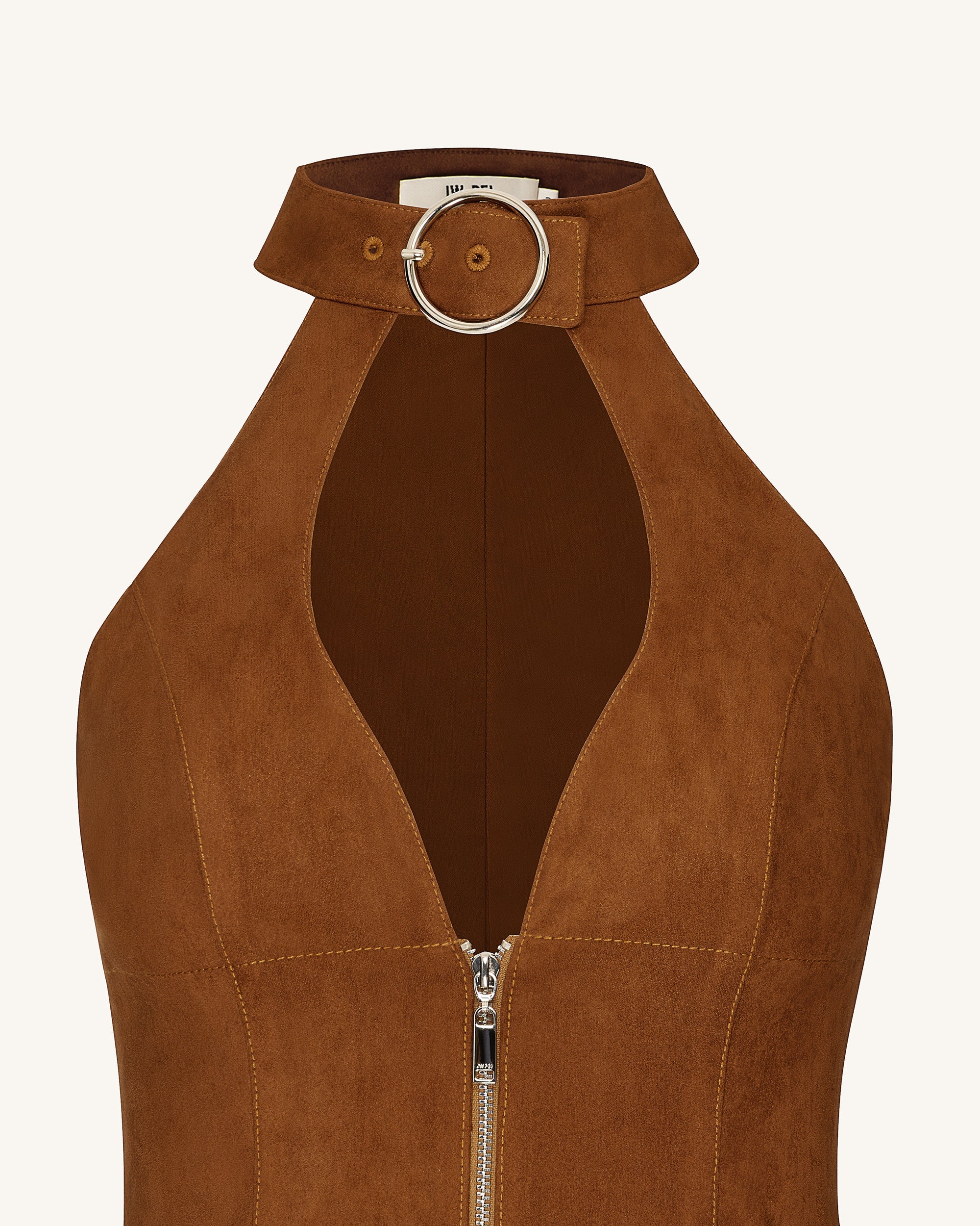 Ruby Neckholder-Minikleid mit Reißverschluss - Braun - Image 6