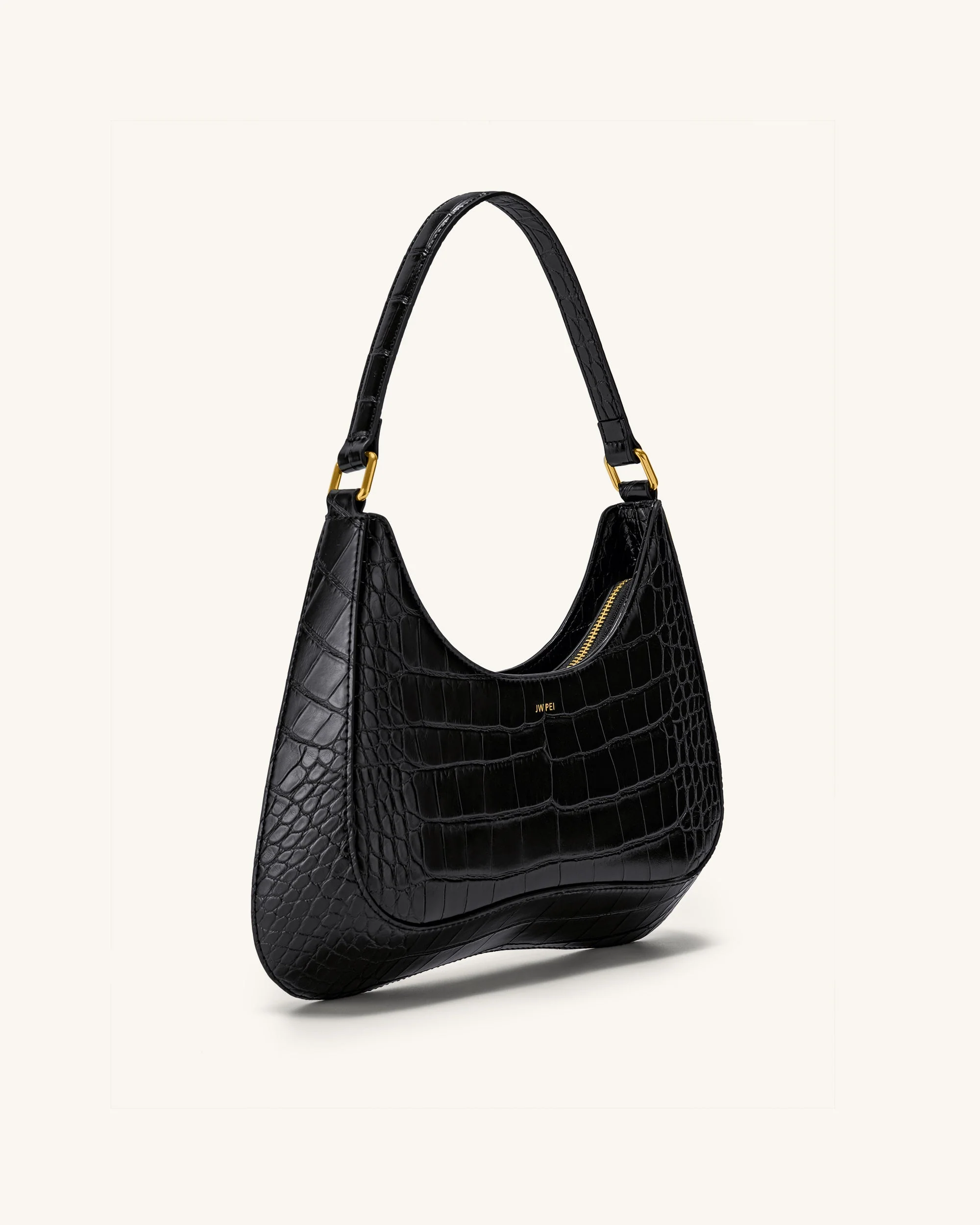 Ruby Schultertaschen - Krokodilprägung in Schwarz - Image 2