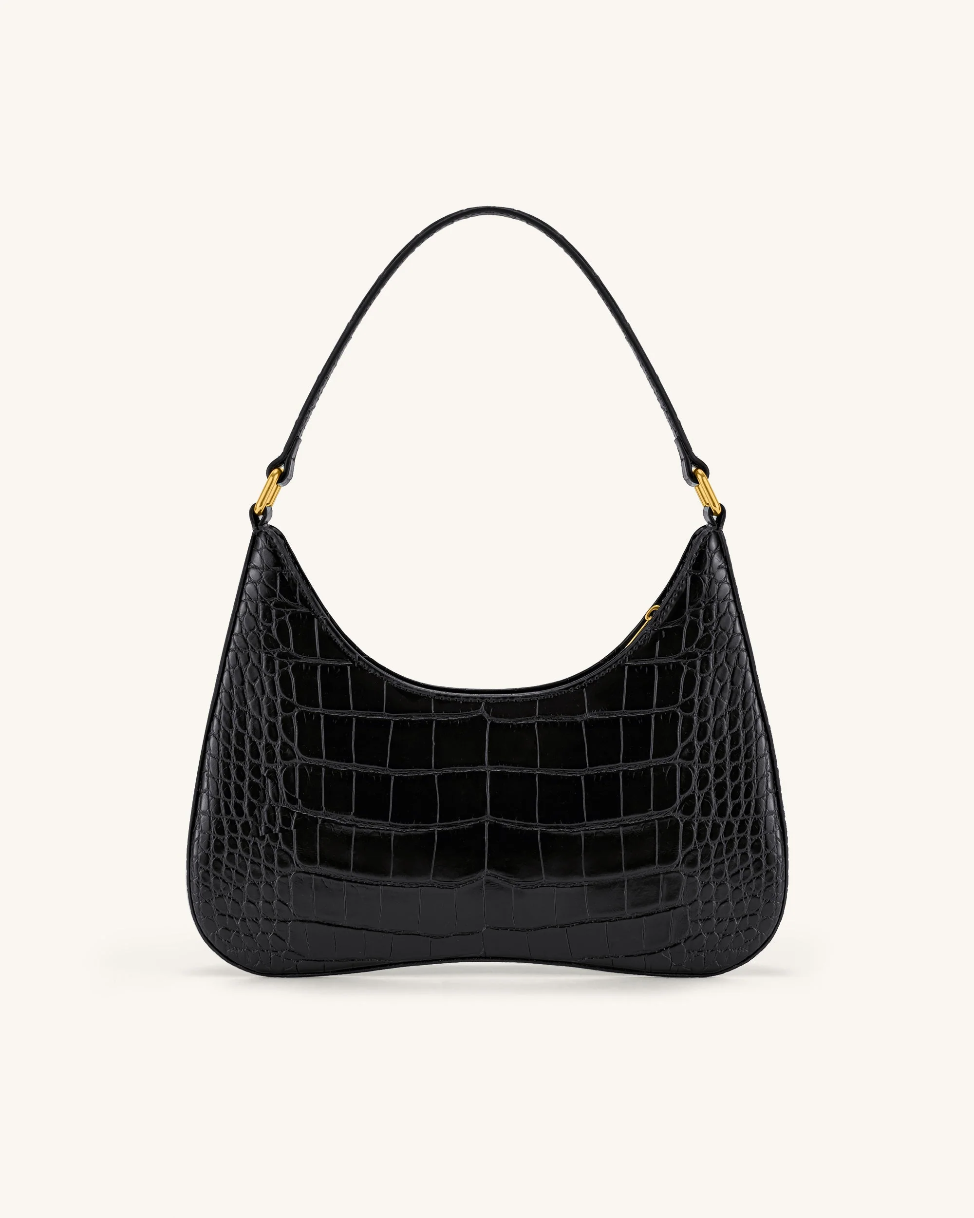 Ruby Schultertaschen - Krokodilprägung in Schwarz - Image 3