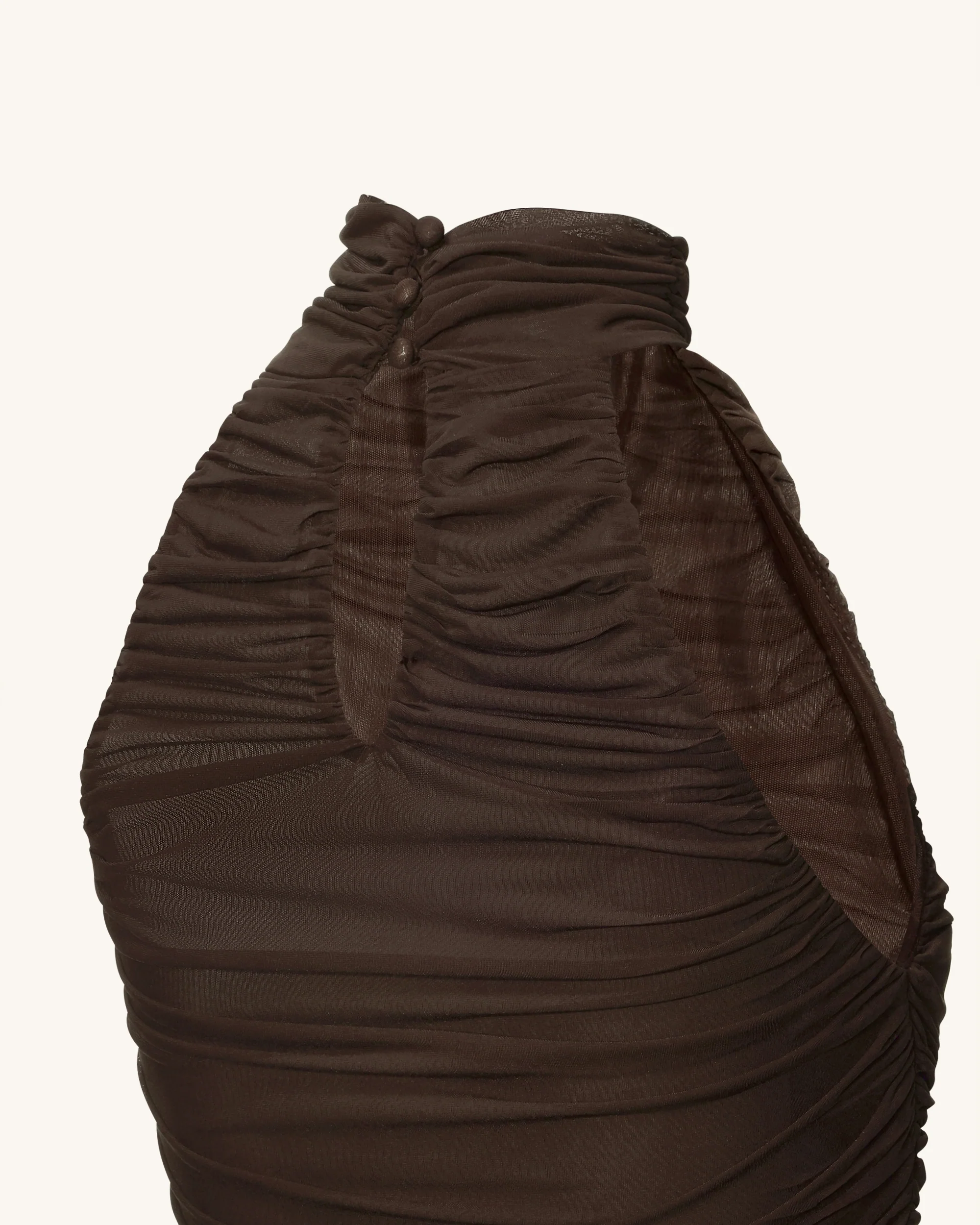 Geraffter Halterneck-Body mit Twist-Detail vorne – Braun - Image 9