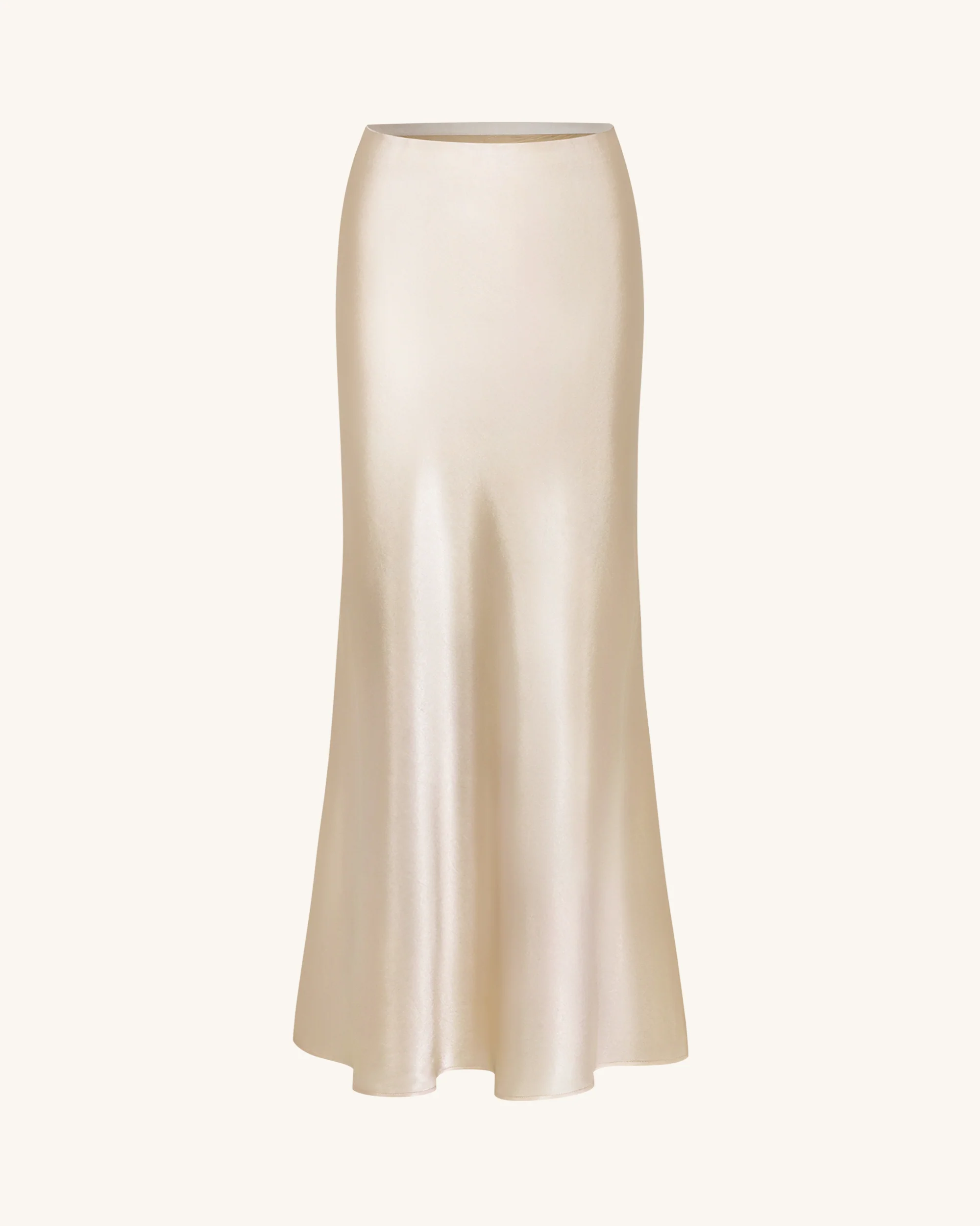 Satiniertes Maxikleid mit Drapierung - Creme - Image 4