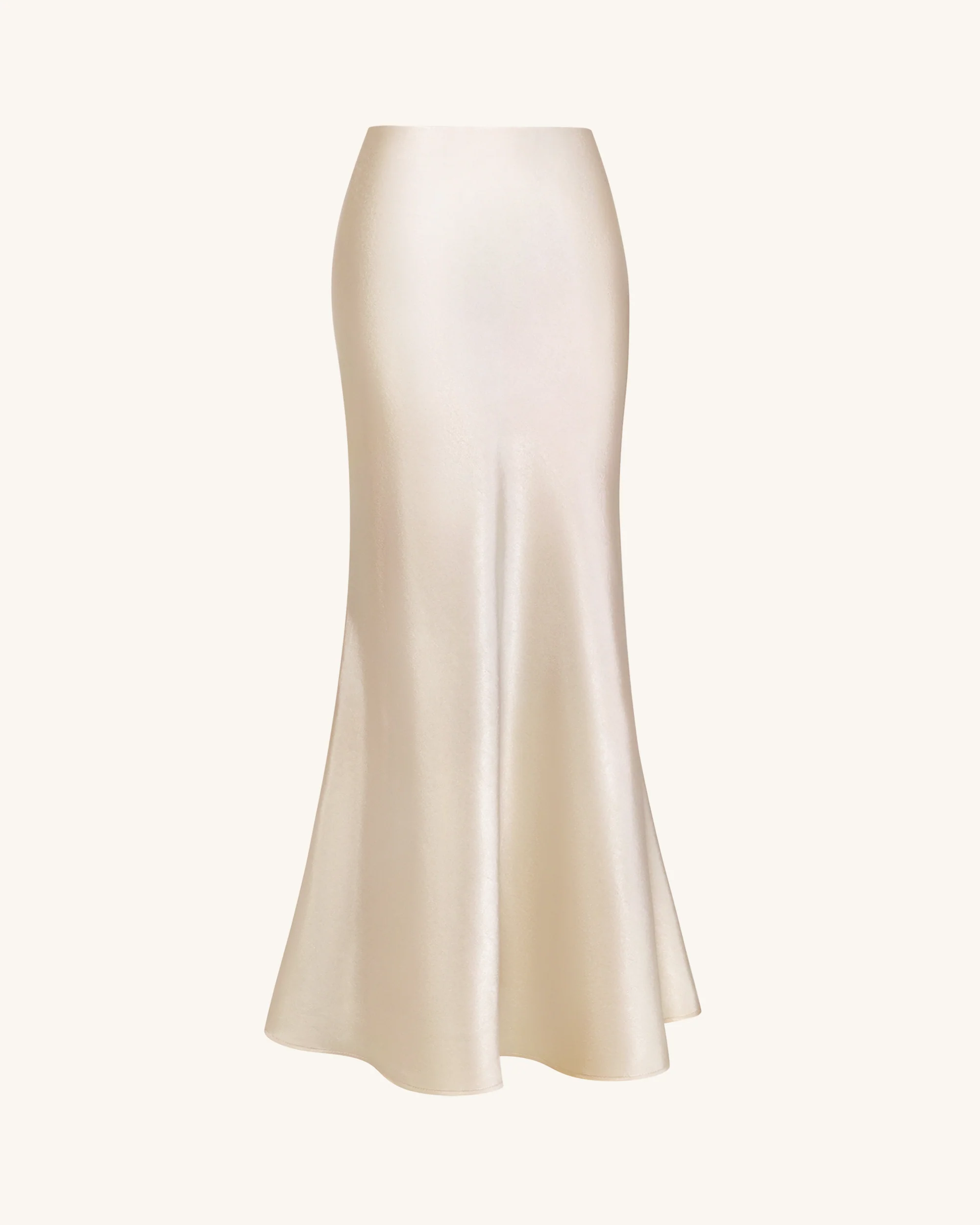 Satiniertes Maxikleid mit Drapierung - Creme - Image 5