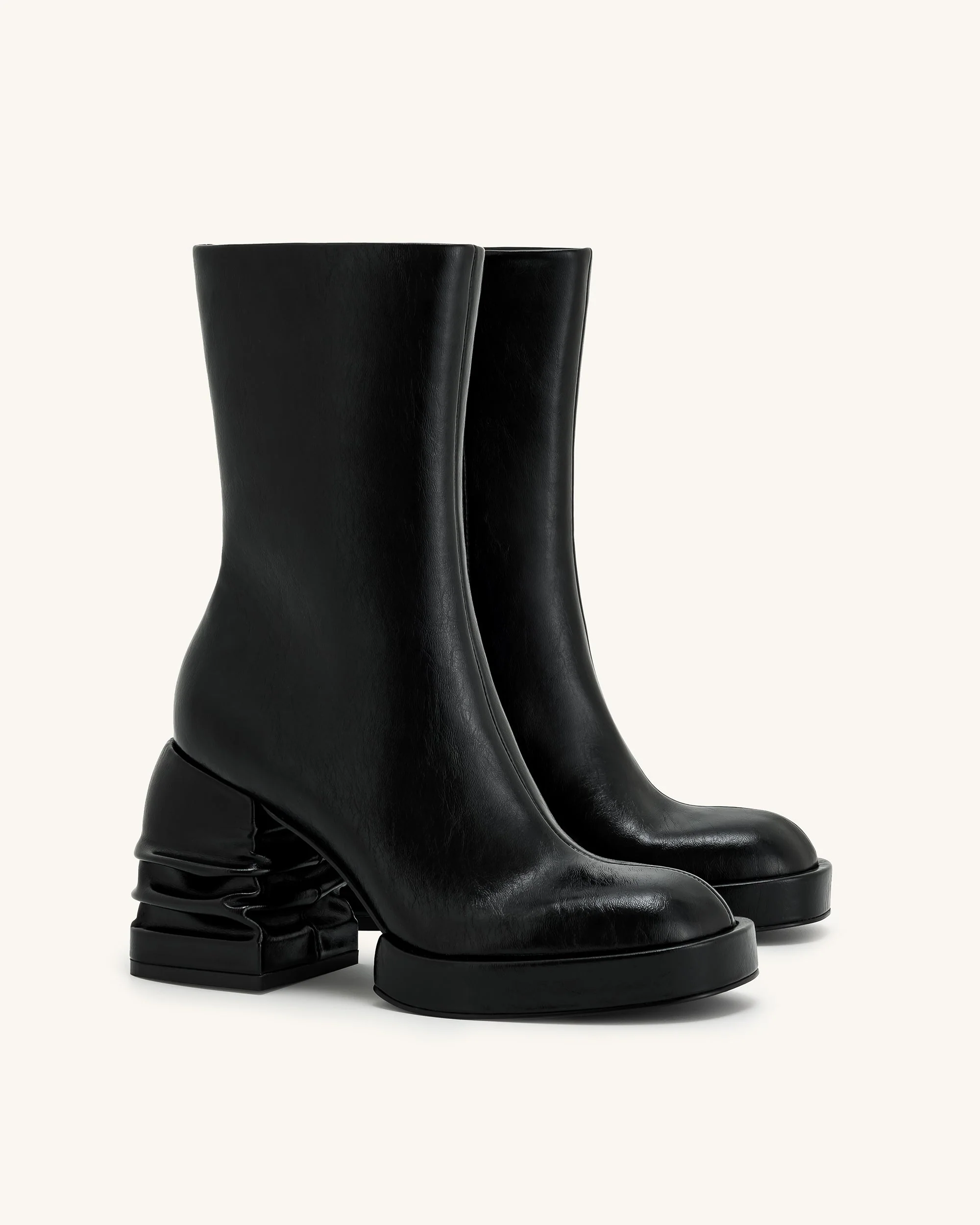 Saylor Plateau-Stiefeletten mit Rundzehen - Schwarz - Image 2