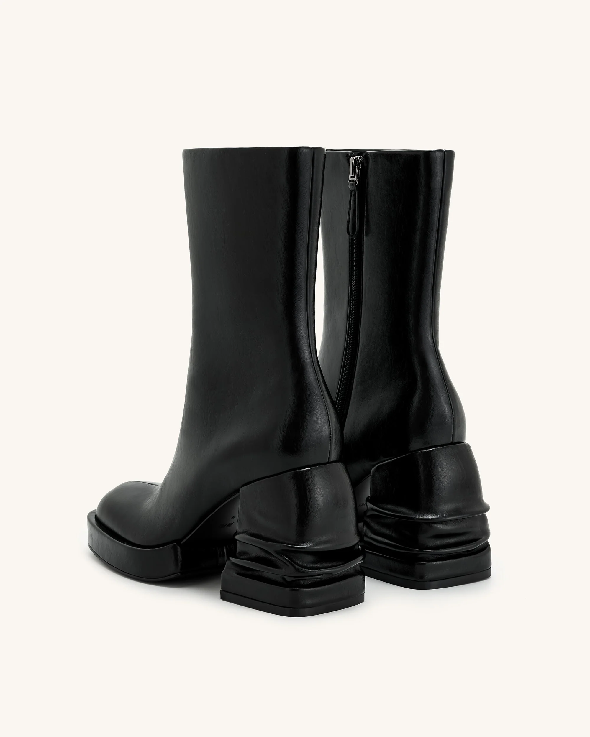 Saylor Plateau-Stiefeletten mit Rundzehen - Schwarz - Image 4